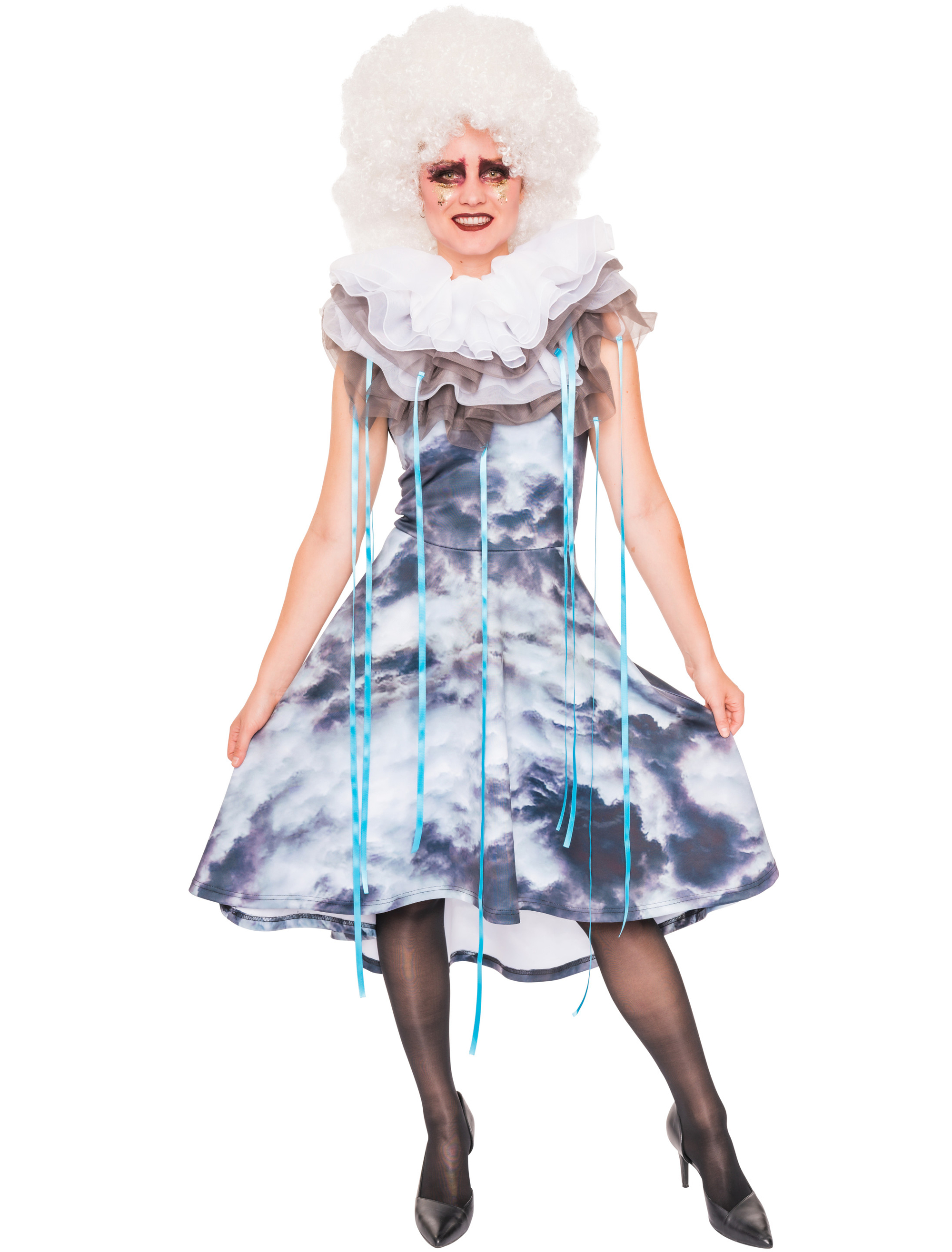 Kleid Wolken Damen blau/grau M