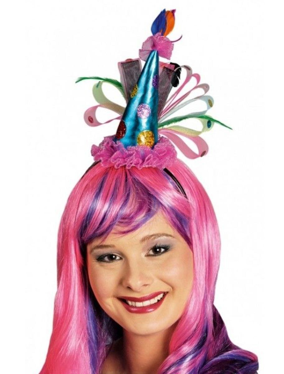 Kostümzubehör Haarreif Minihut Clown bunt Farbe: bunt