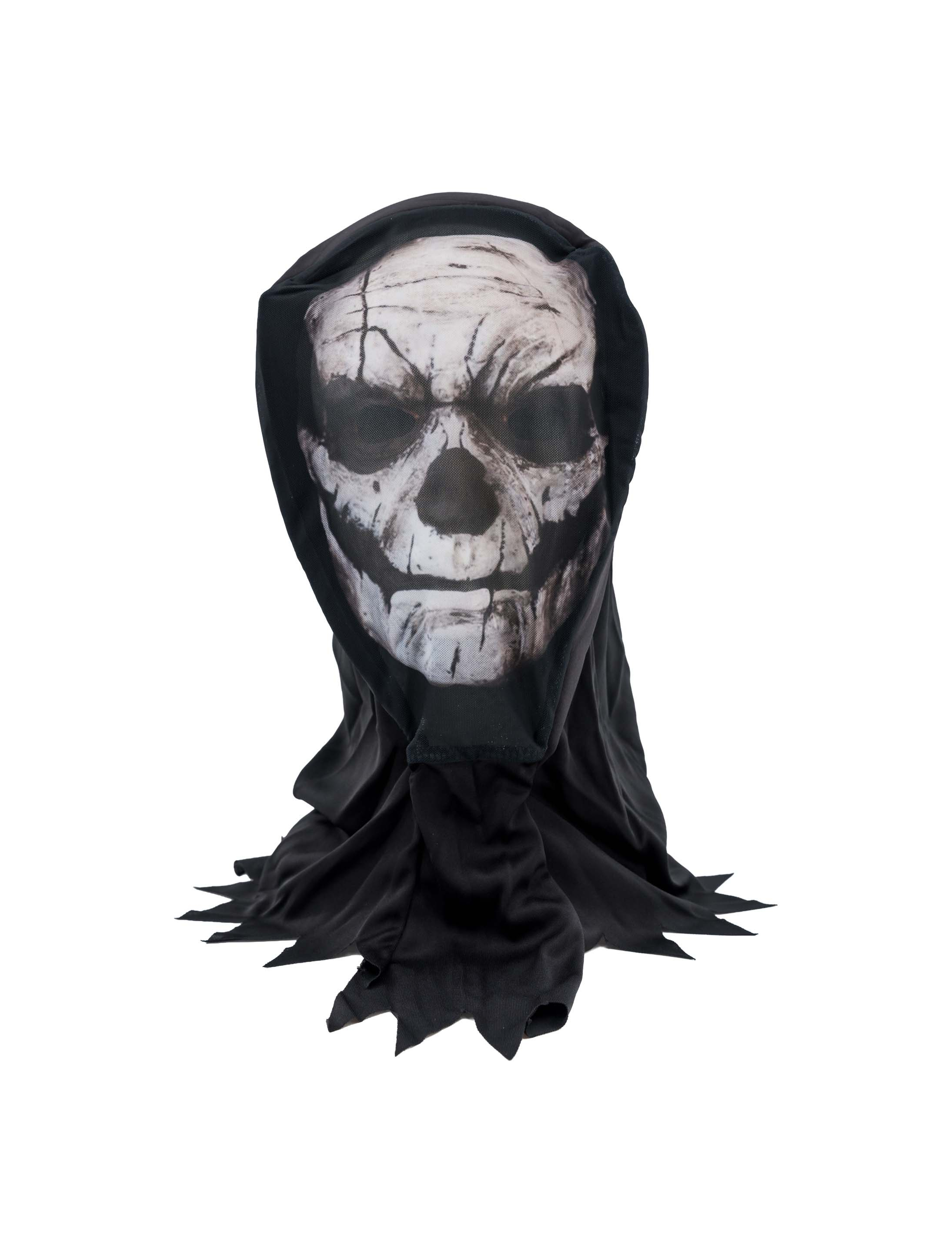 Kostümzubehör Maske Monster mit Kapuze schwarz/braun