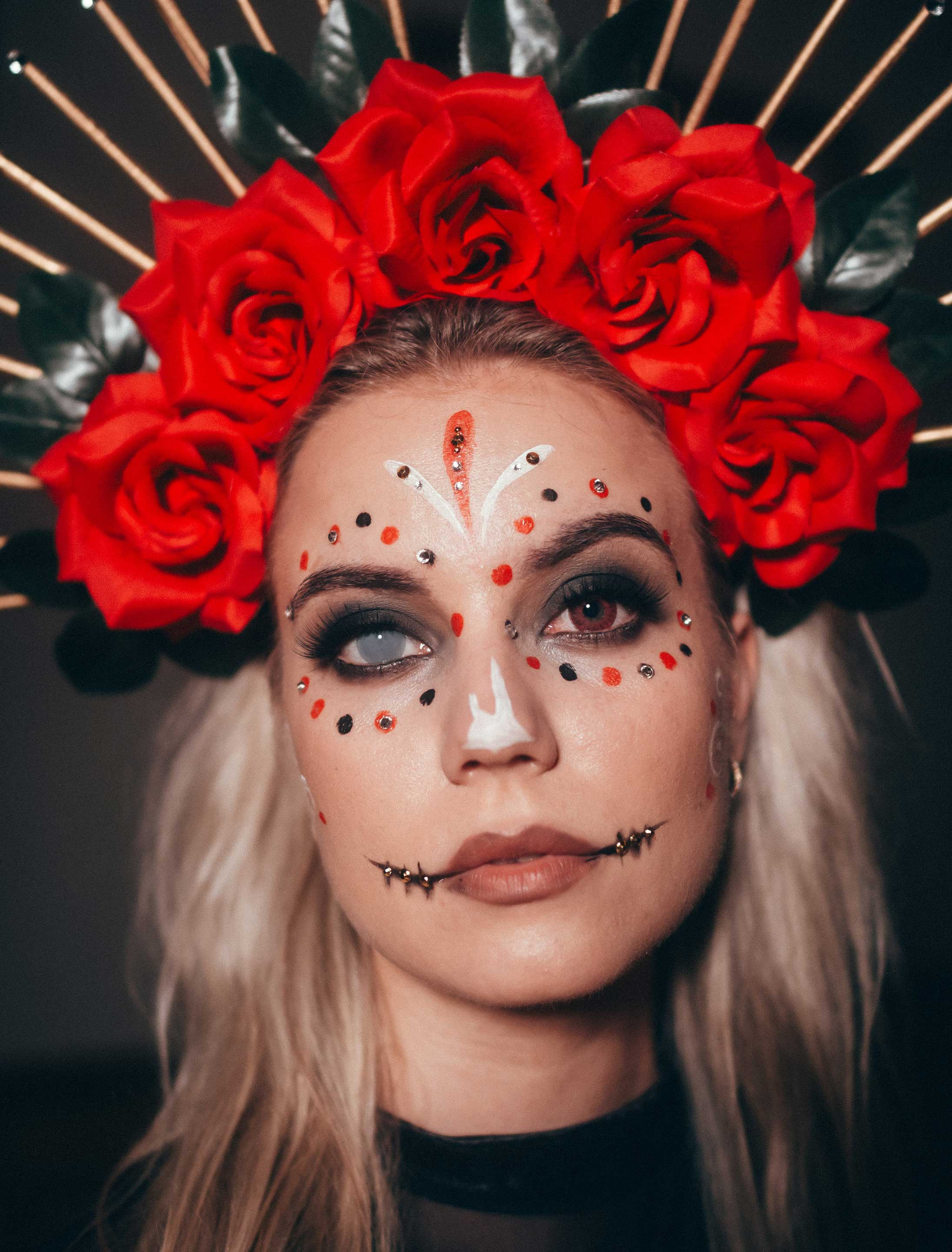 Kostümzubehör Kontaktlinsen Blind grey Zombie grau