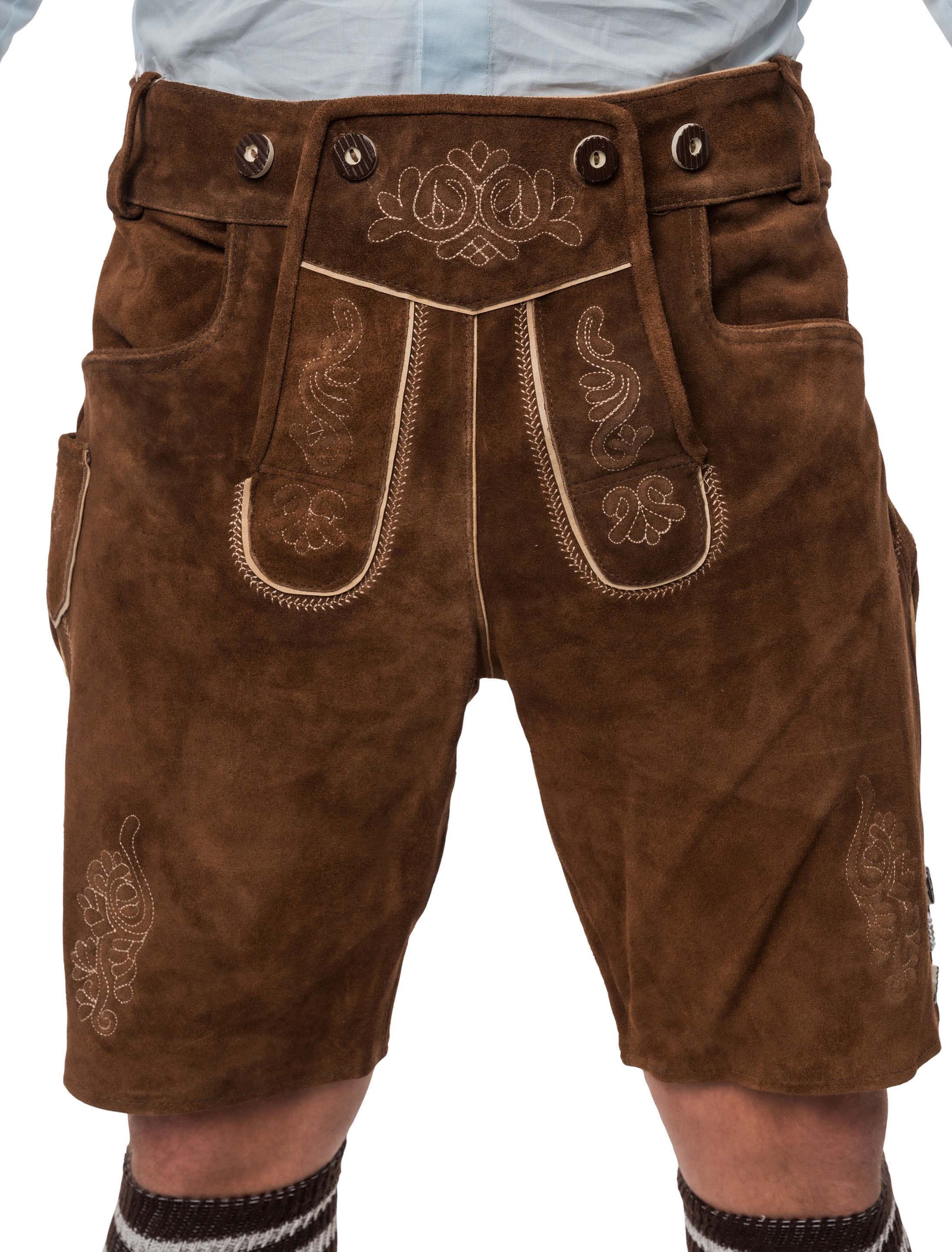 Lederhose Seppl Herren dunkelbraun L