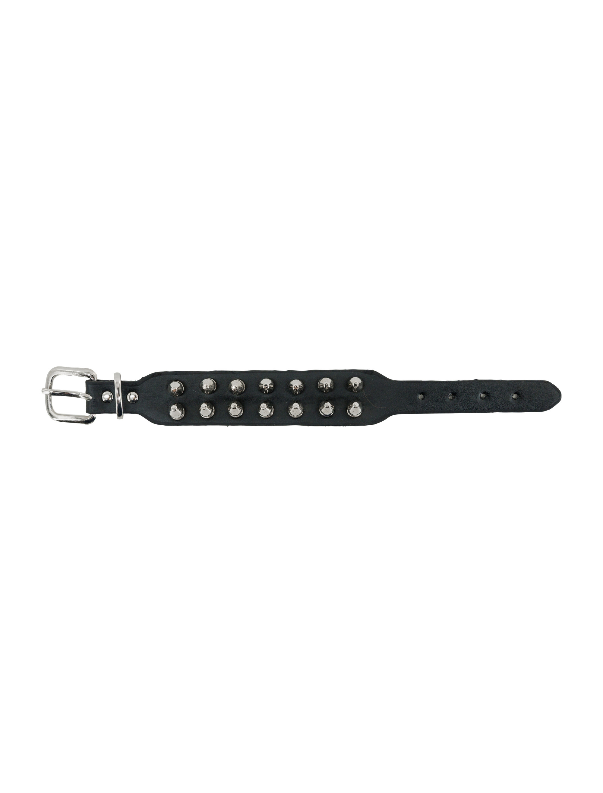 Kostümzubehör Armband Rocker mit Nieten 2-reihig schwarz/silber