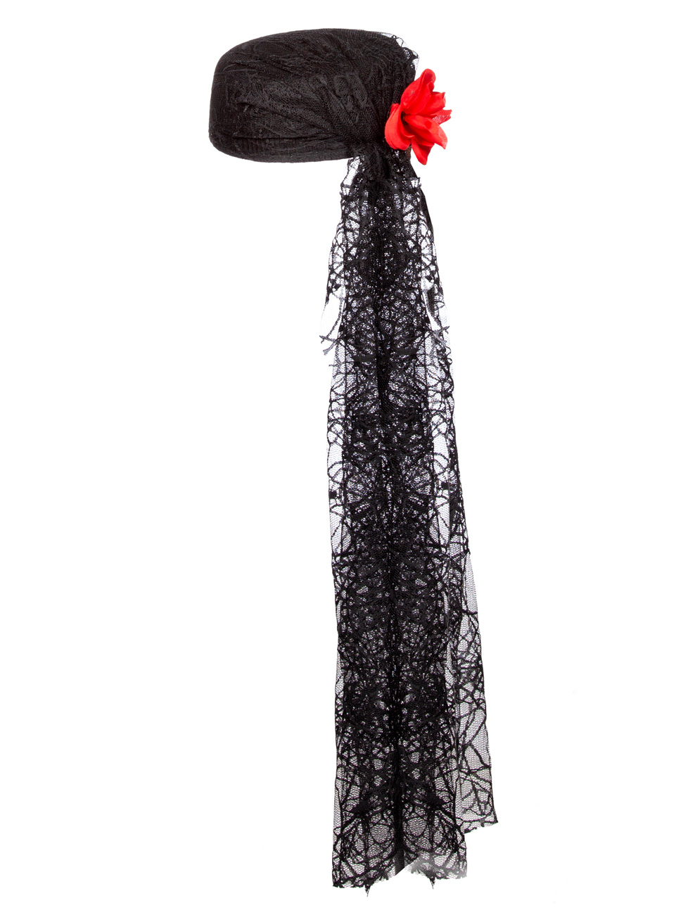 Kostümzubehör Hut Flamenco schwarz mit Schleier