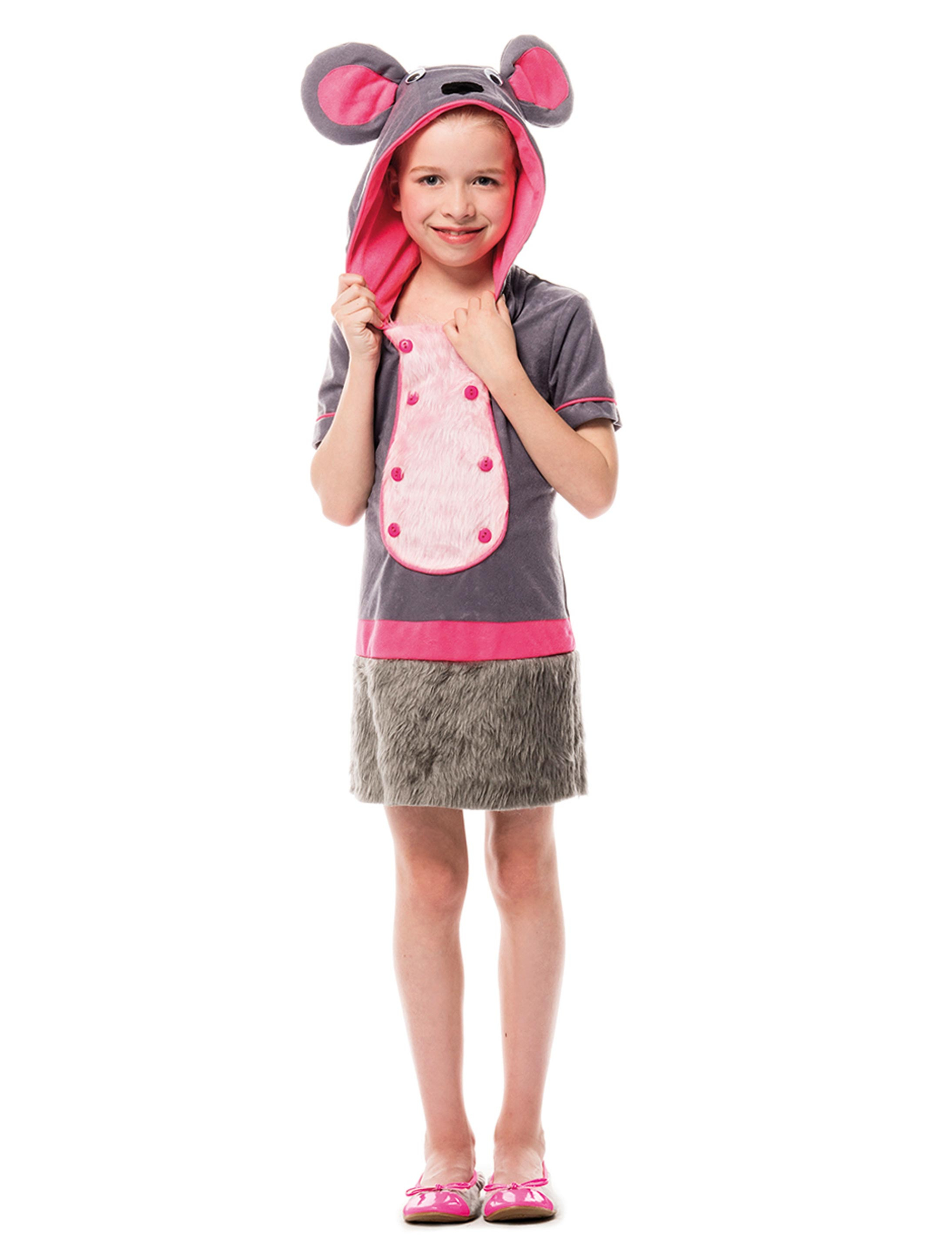 Kleid Maus Plüsch Kinder grau