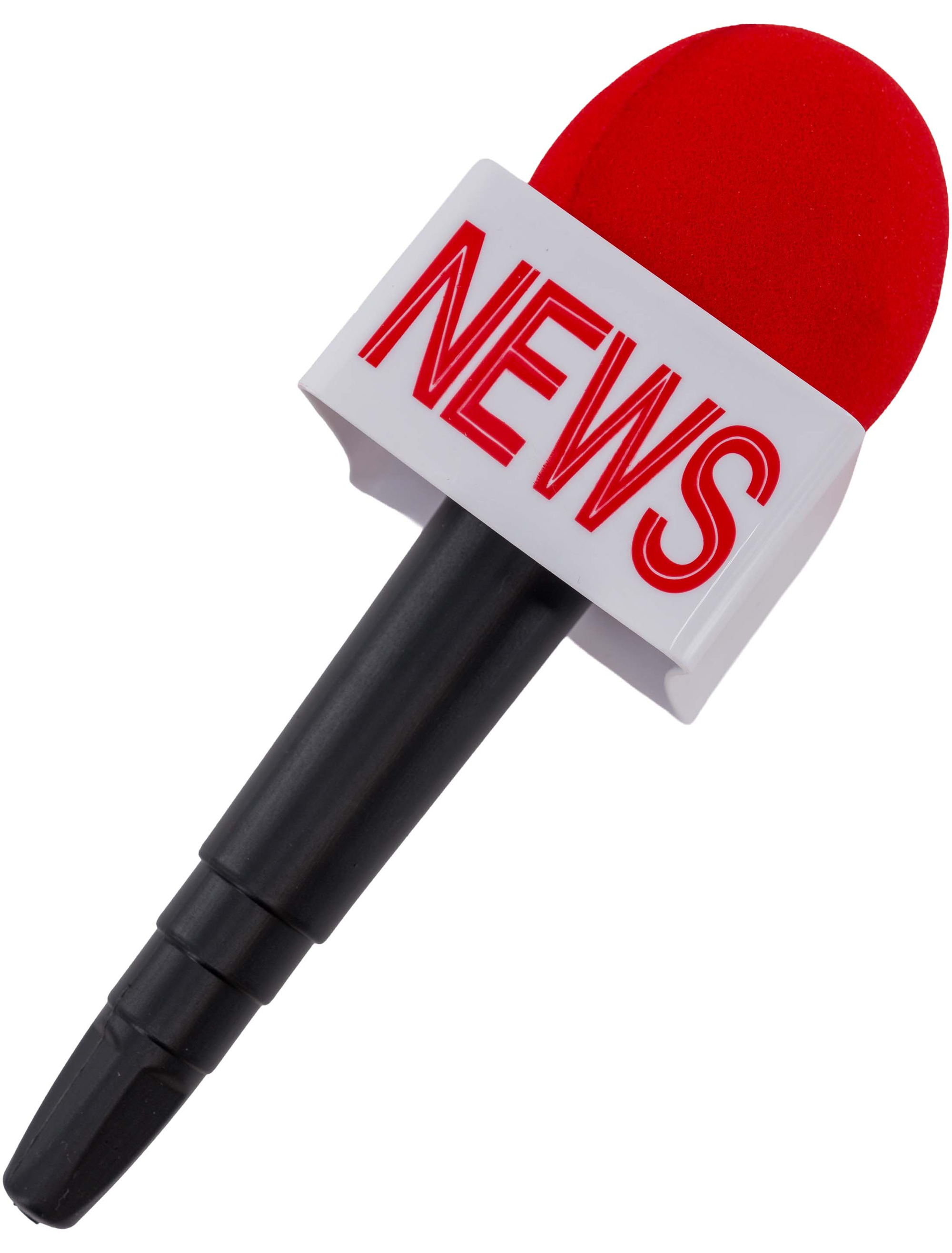 Kostümzubehör Mikrofon 'NEWS' schwarz/weiß/rot
