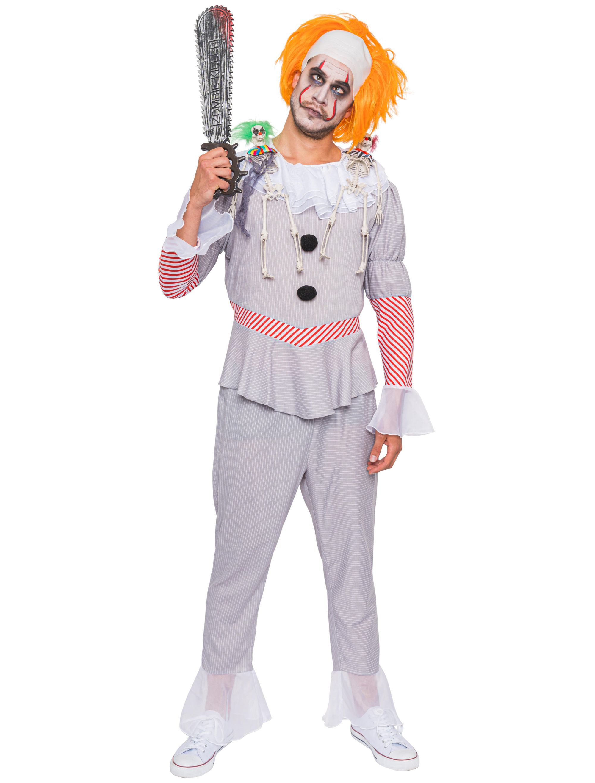 Clown 2-tlg. grau 2XL