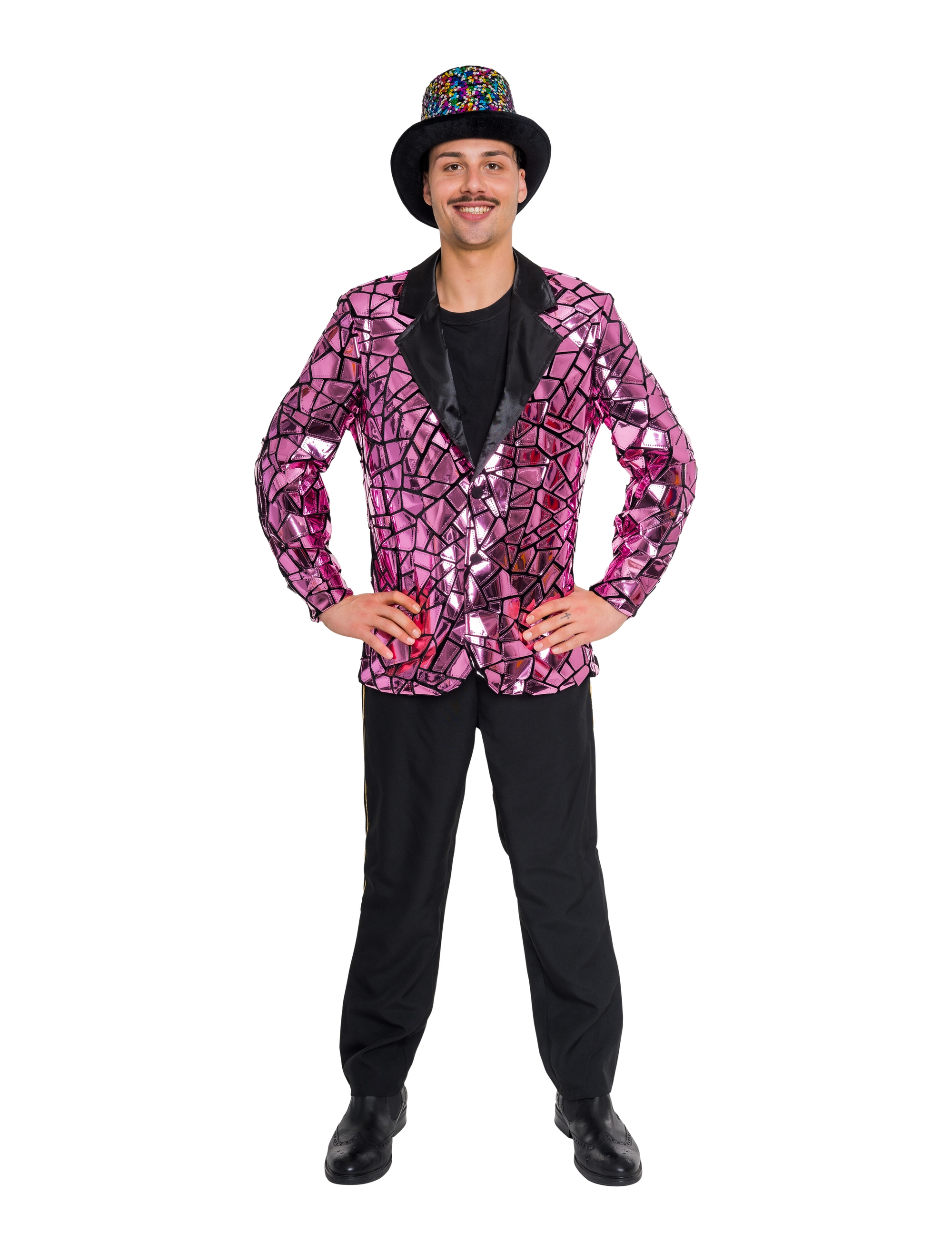 Blazer mit Spiegelmosaik Herren rosa 2XL