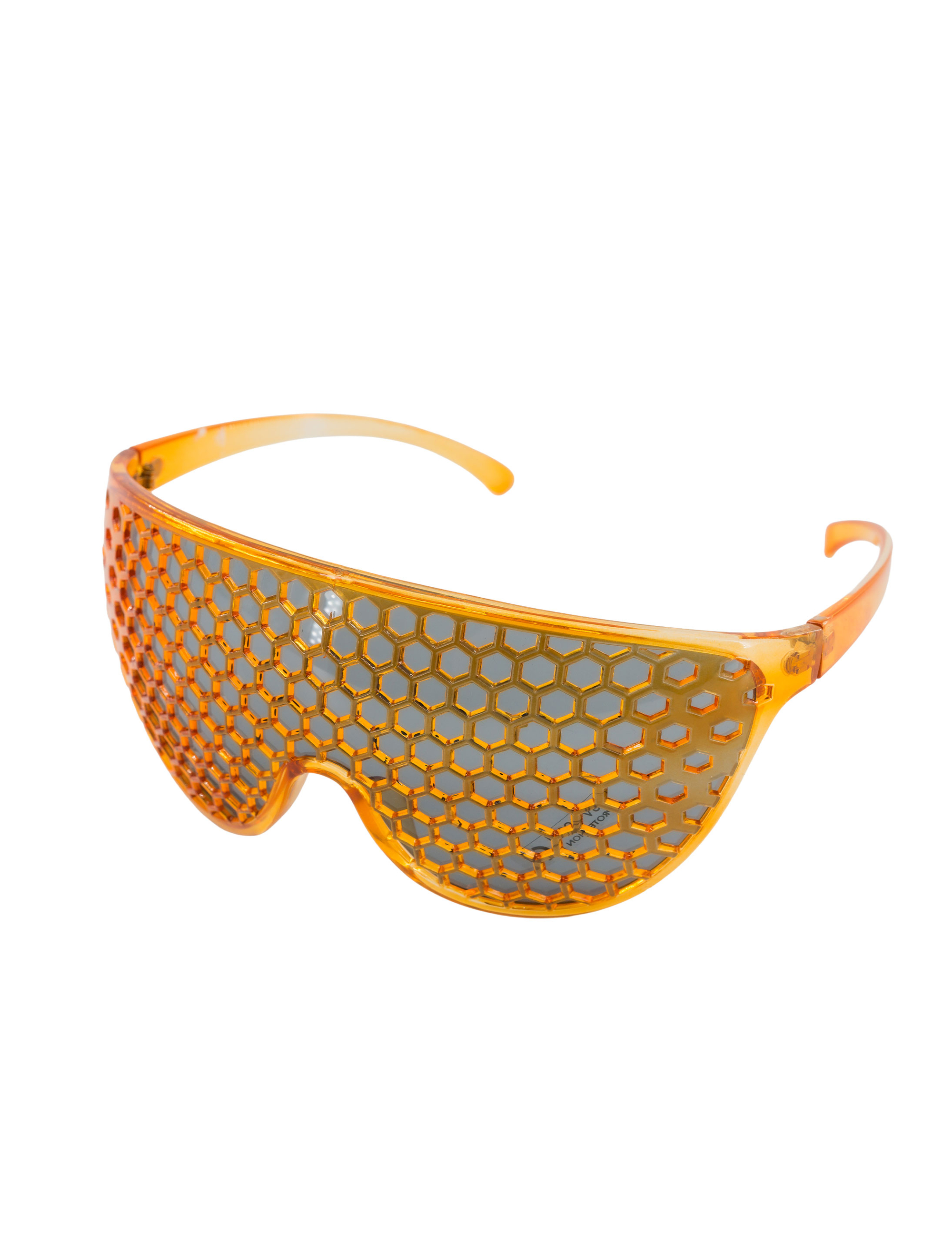 Kostümzubehör Brille mit Waben orange
