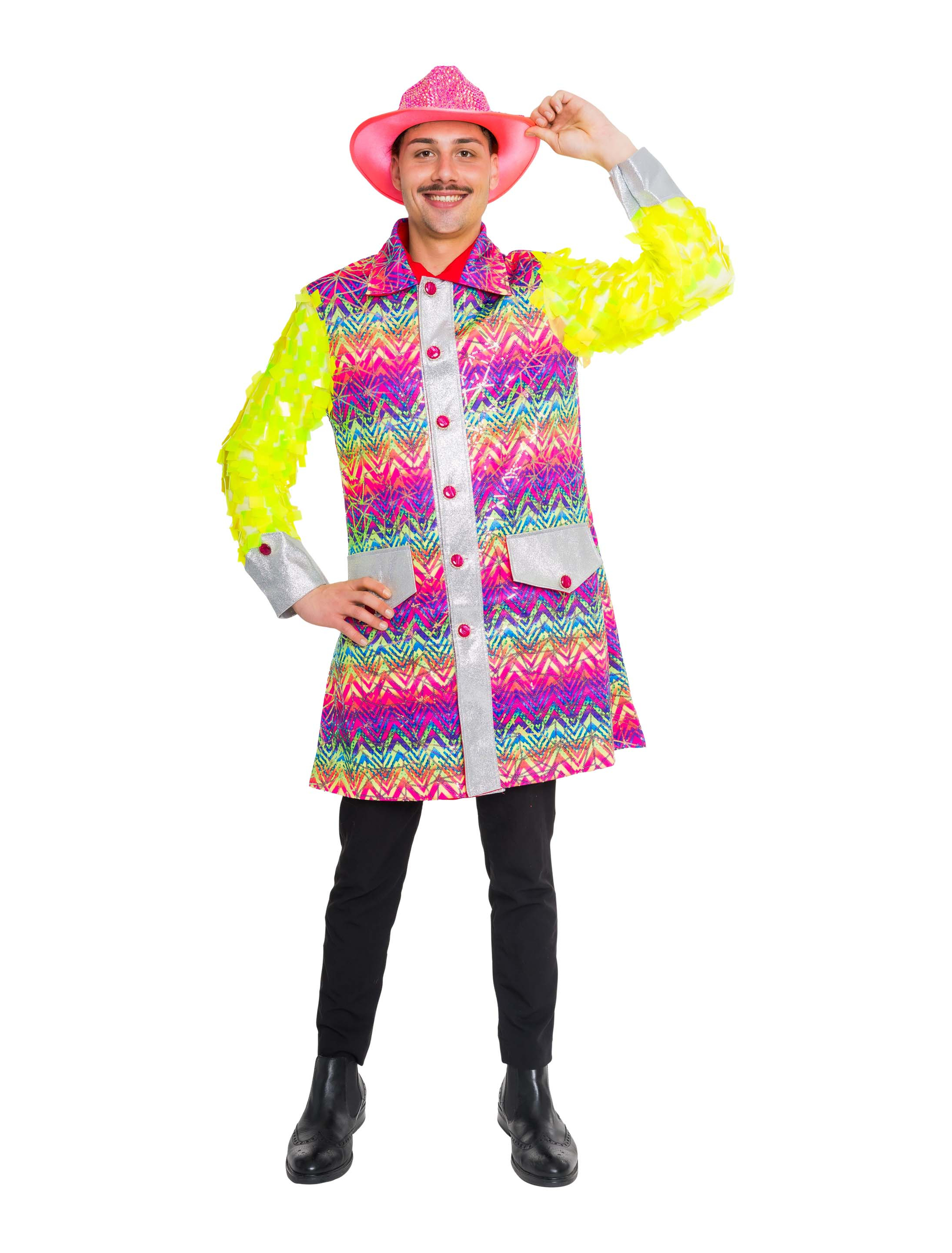 Mantel mit Pailletten Herren bunt L/XL Farbe: bunt