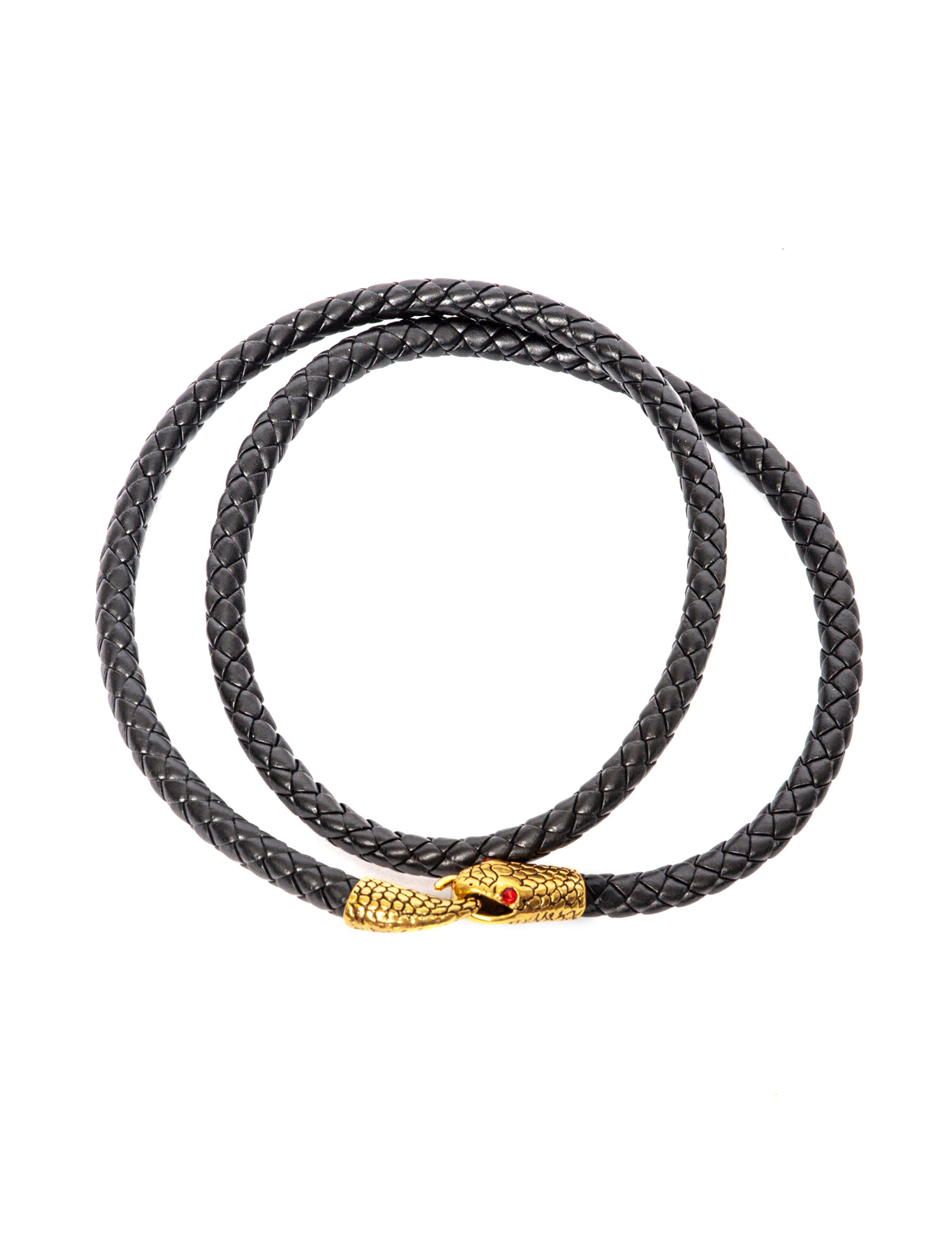 Kostümzubehör Armband mit Schlagenkopf schwarz