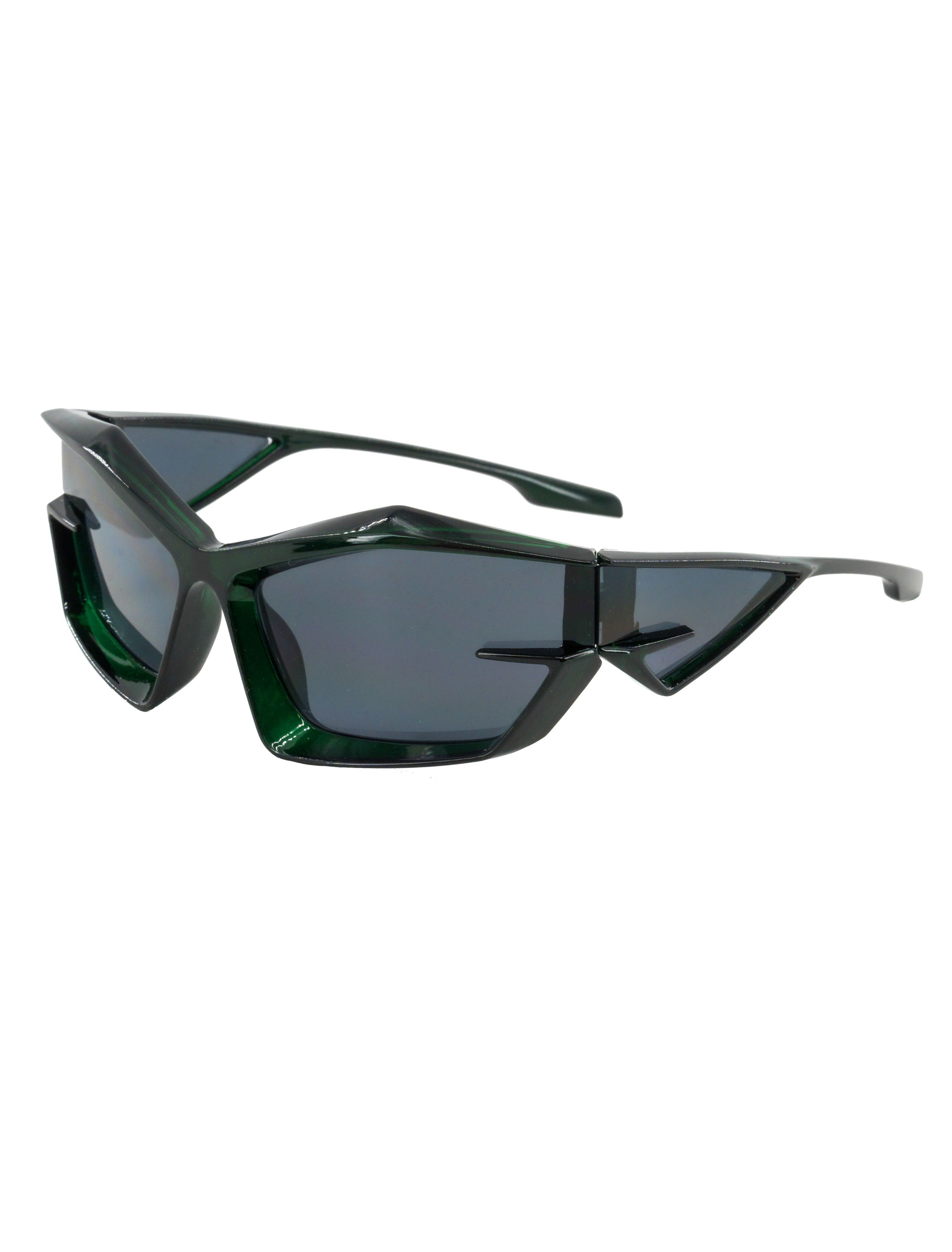 Kostümzubehör Brille eckig dunkelgrün