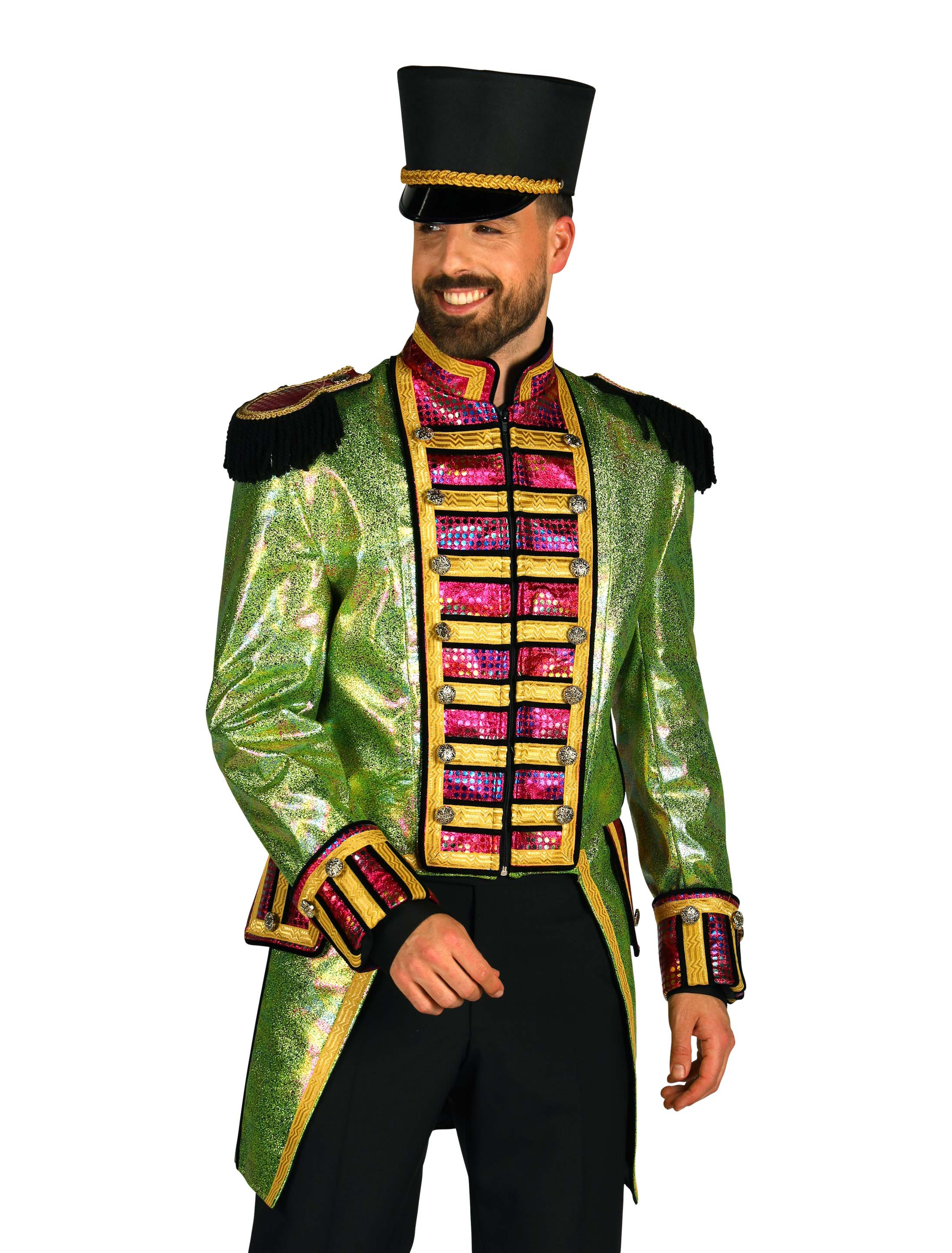 Jacke Zirkusdirektor metallic Herren grün S