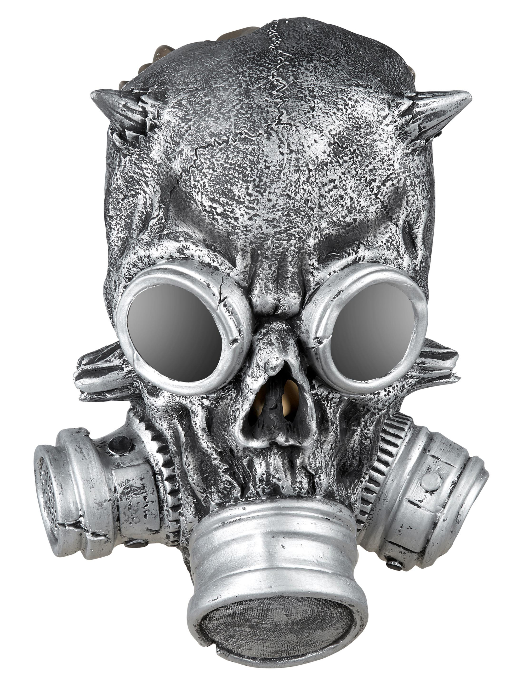 Kostümzubehör Latex Gasmaske Metalllook Farbe: grau