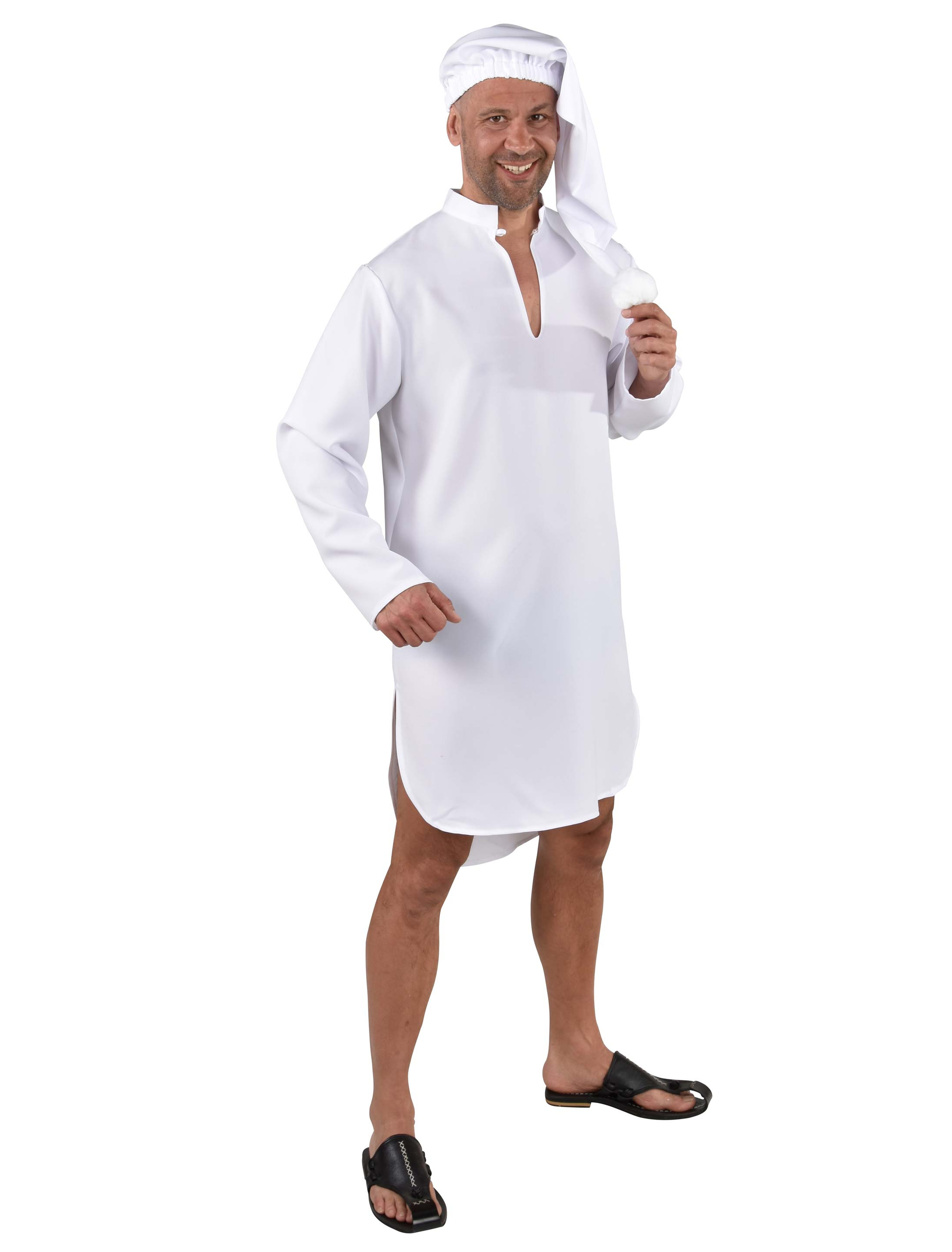 Nachthemd 2-tlg. Herren weiß L/XL