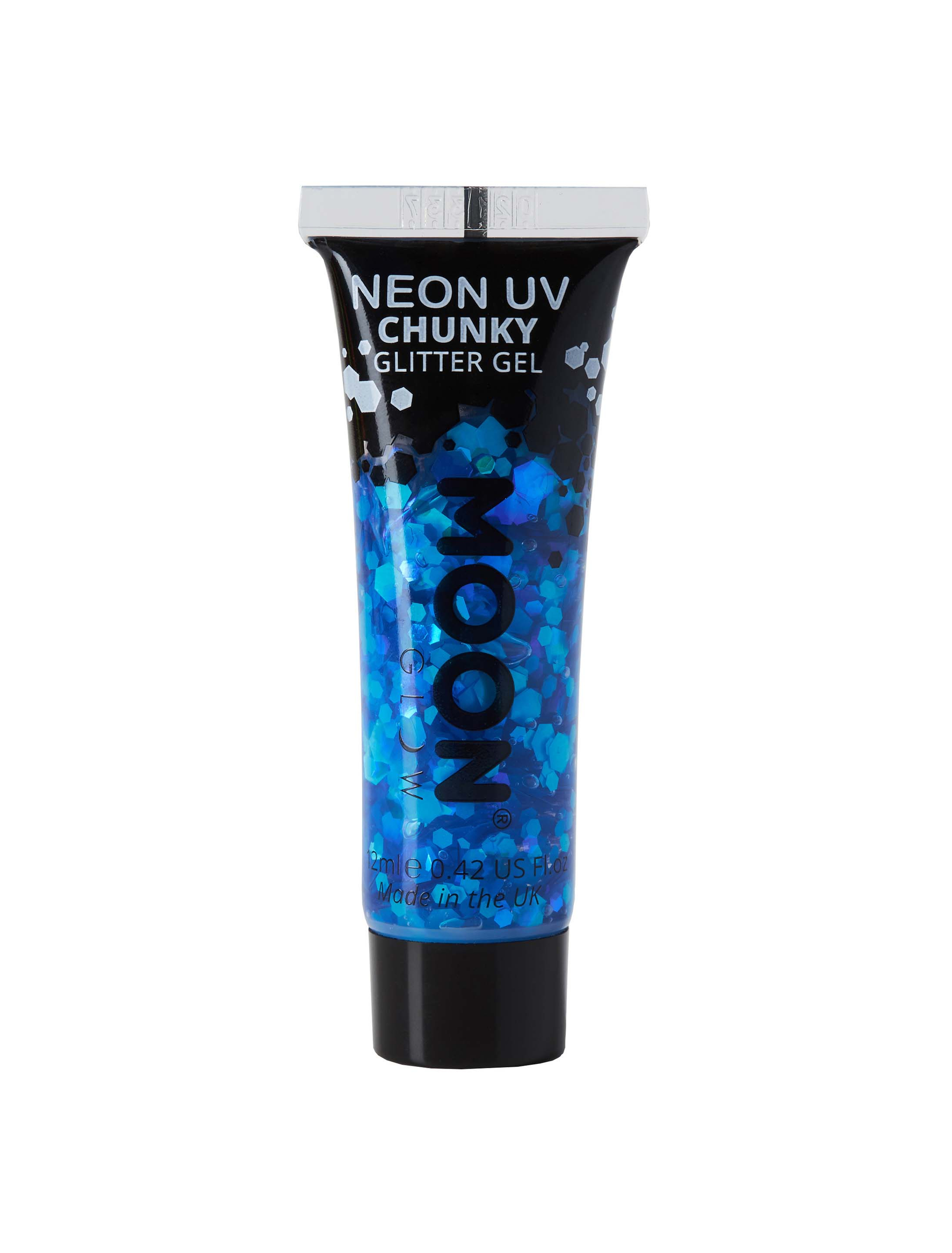 Glitzergel Chunky Neon UV 12ml neonblau Schminke für Karneval & Fasching