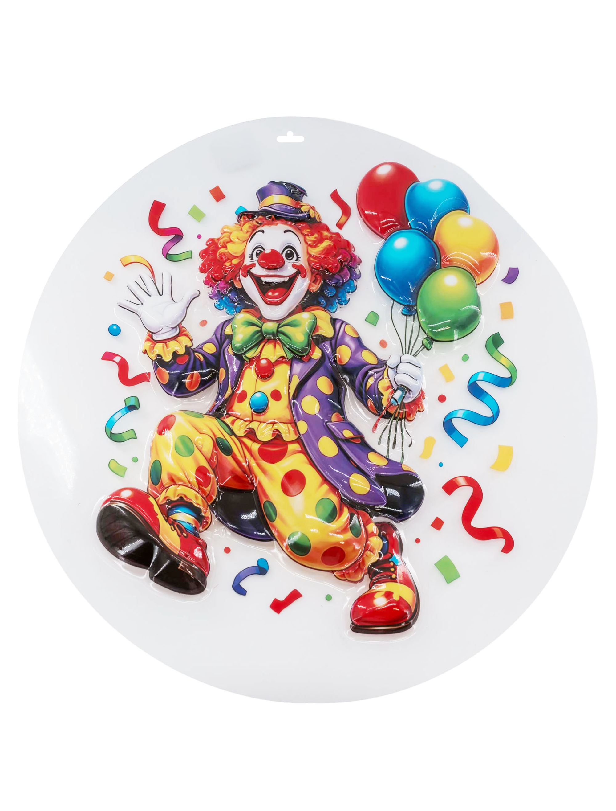 Wanddeko Clown mit Ballons 60cm bunt Farbe: bunt