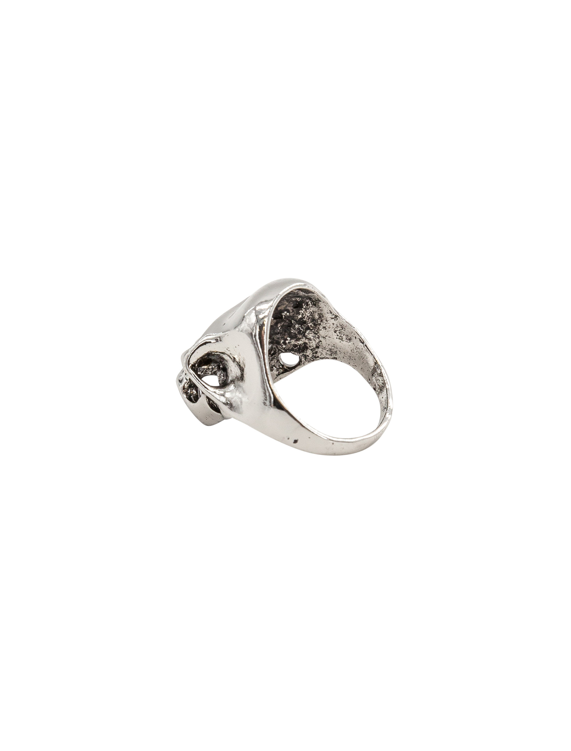 Kostümzubehör Ring Totenkopf silber