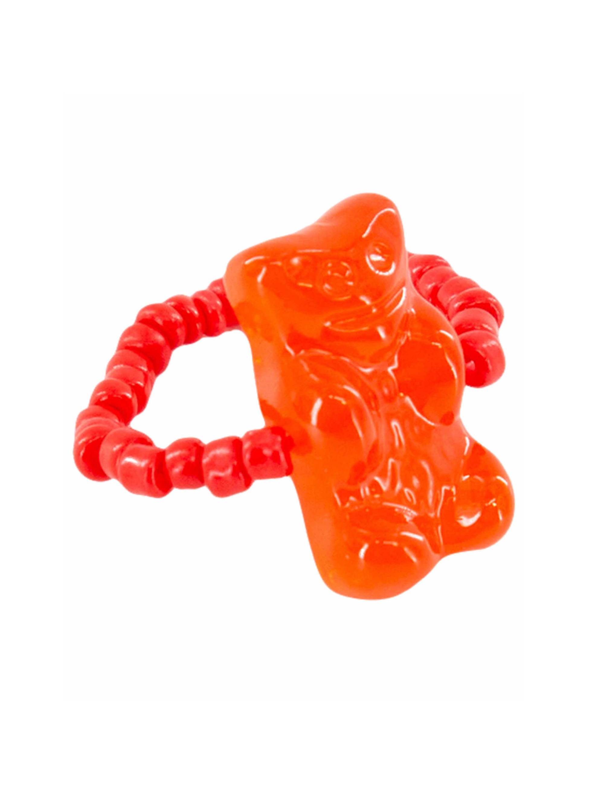 Kostümzubehör Ring HARIBO Goldbären rot one size