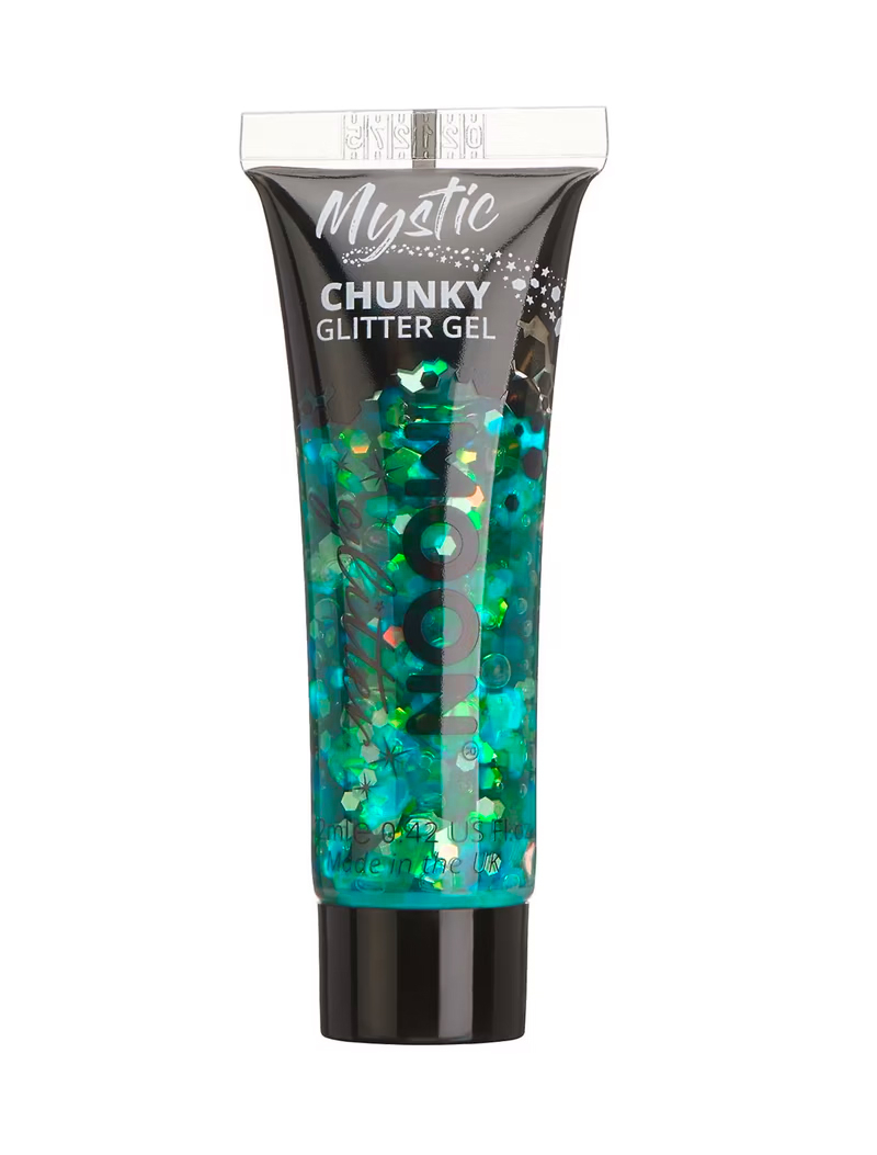 Glitzergel Chunky Mystic 12ml türkis Schminke für Karneval & Fasching