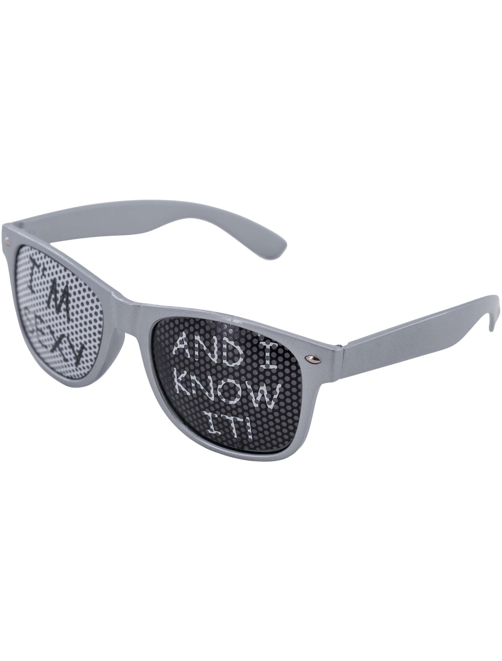 Kostümzubehör Brille I'm sexy and I know it silber