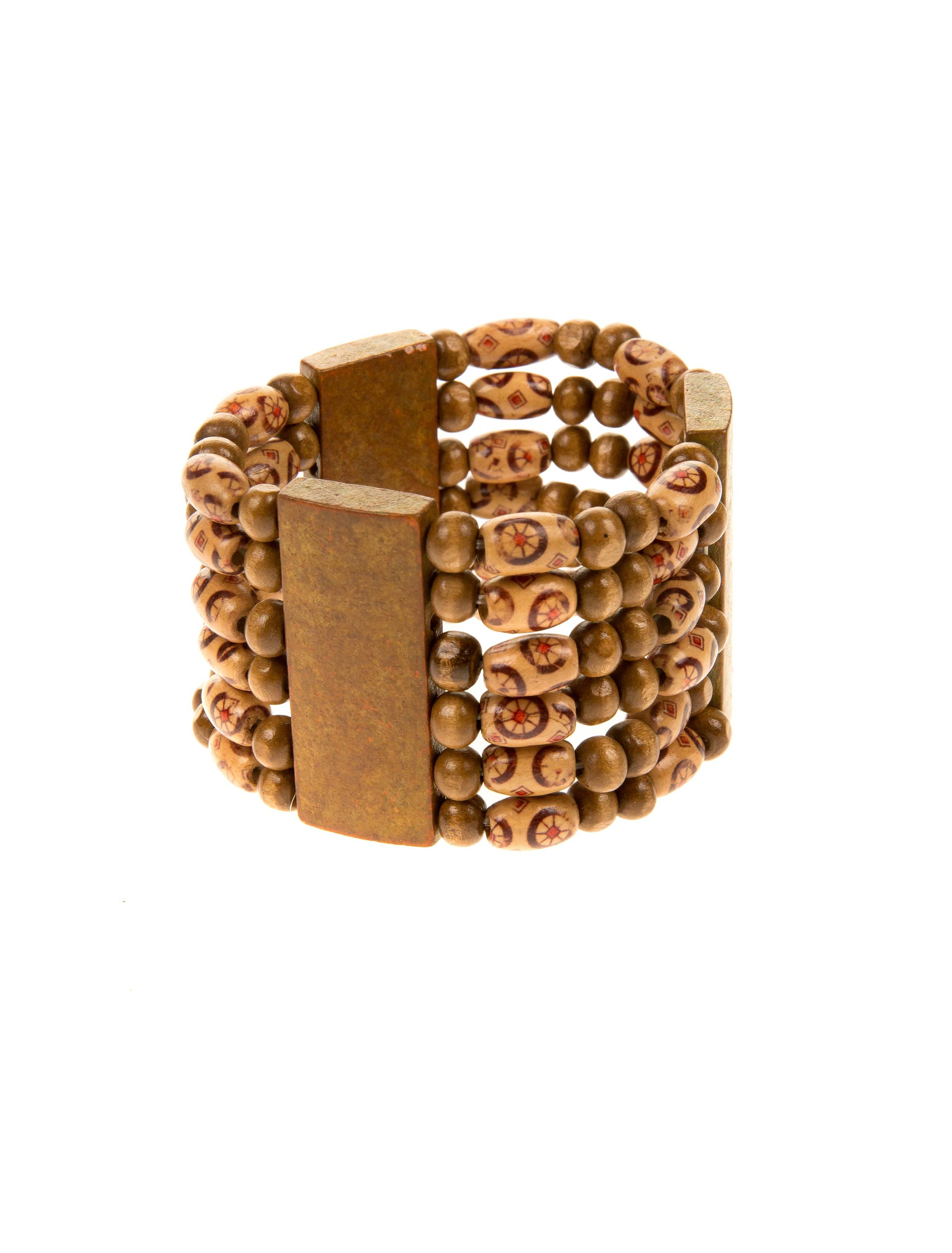 Kostümzubehör Armband Holzperlen Farbe: braun