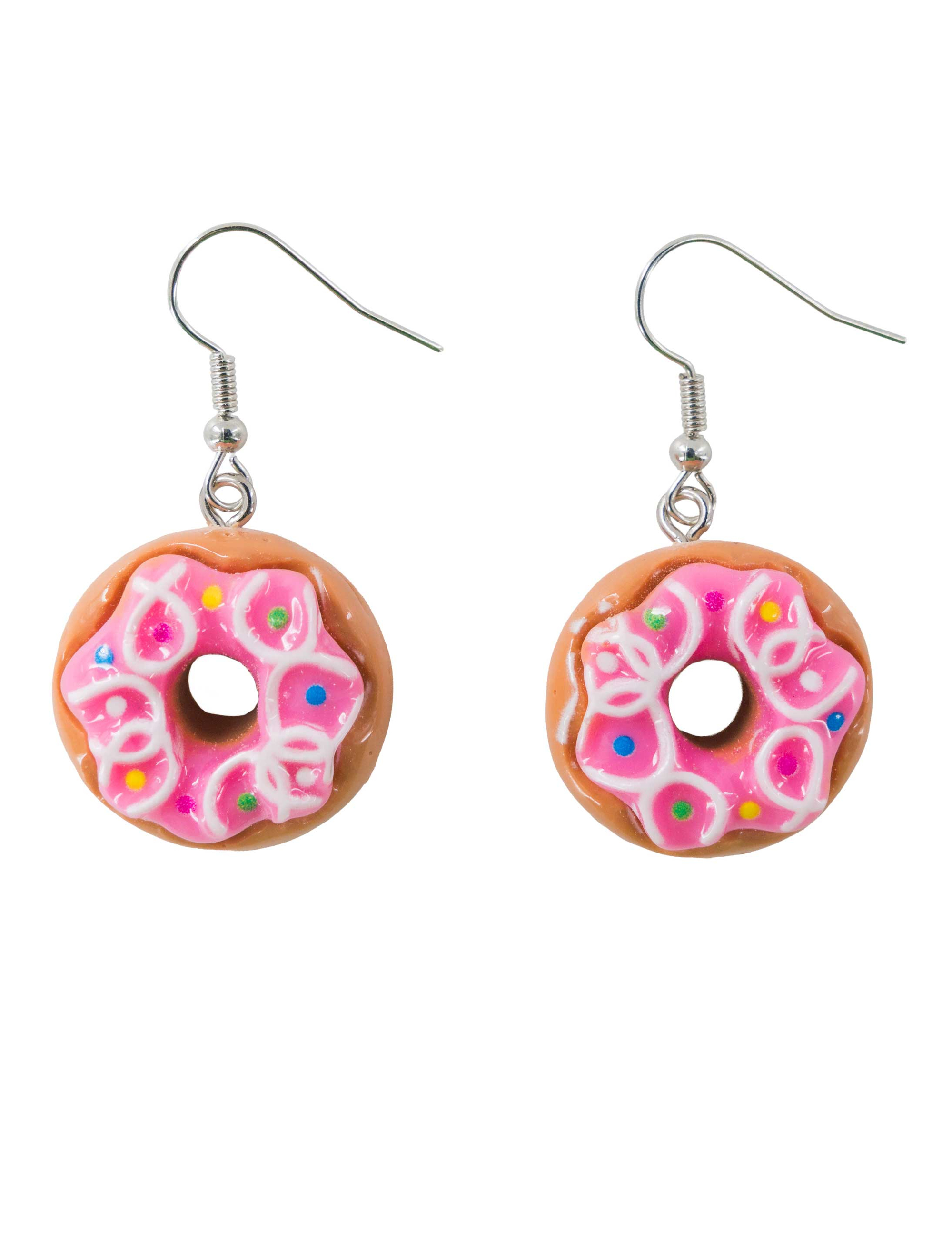 Kostümzubehör Ohrringe Donuts rosa