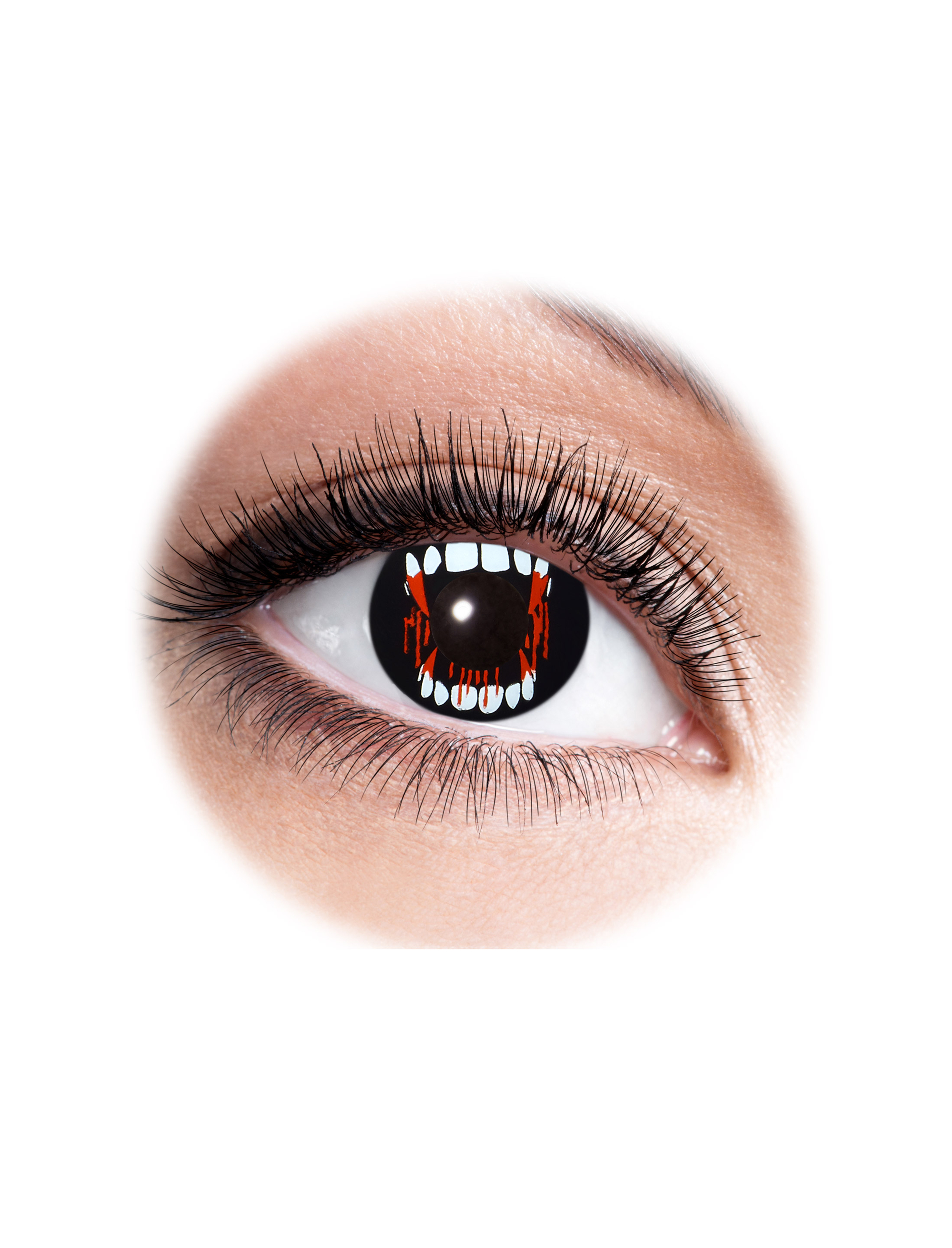 Kostümzubehör Kontaktlinsen Vampire Fang Farbe: schwarz
