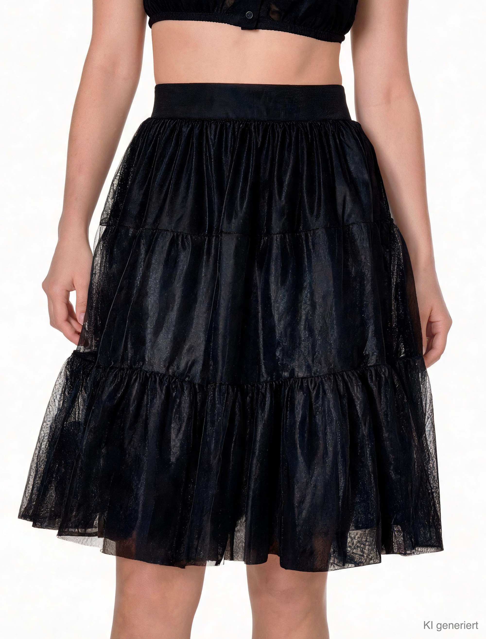 Petticoat lang Damen schwarz S/M