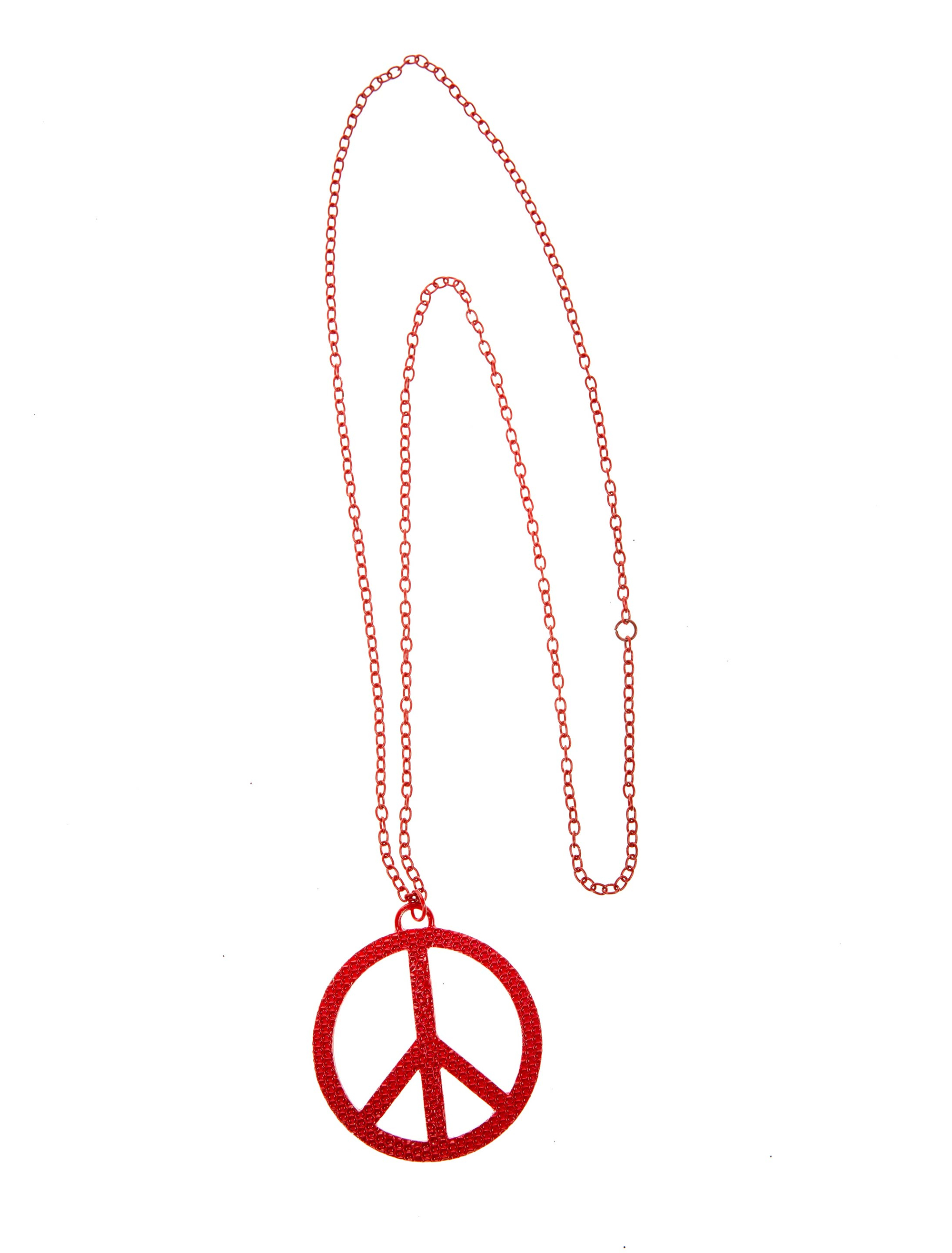Kostümzubehör Halskette Peacezeichen rot