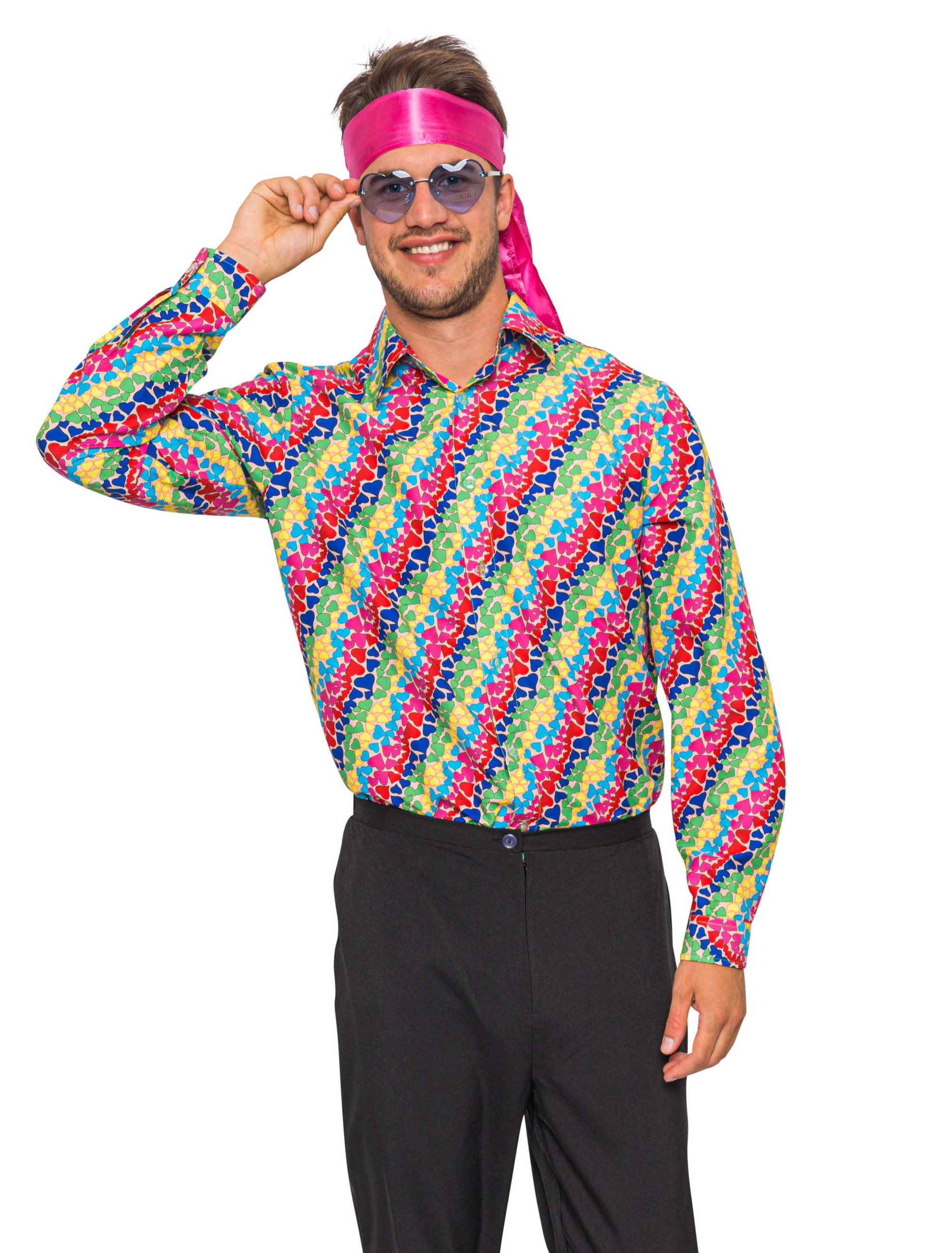Hemd Herzen langarm Herren mehrfarbig 2XL