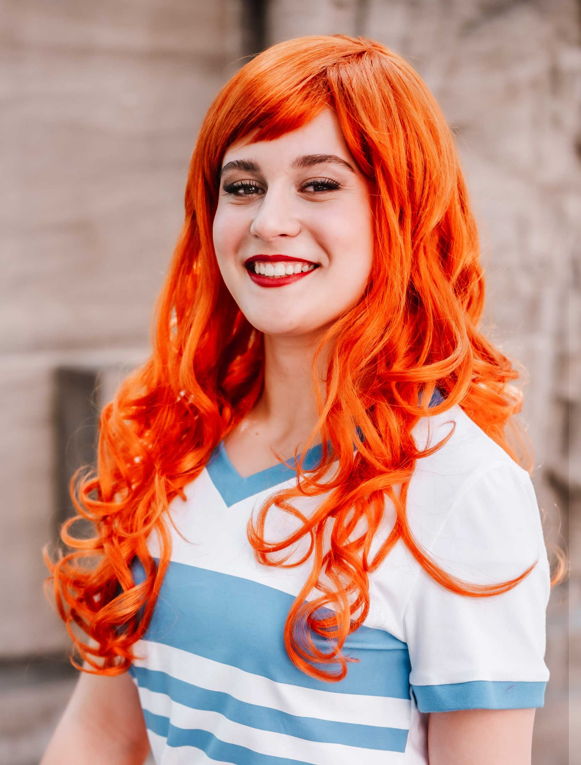 Kostümzubehör Perücke Nami One Piece orange