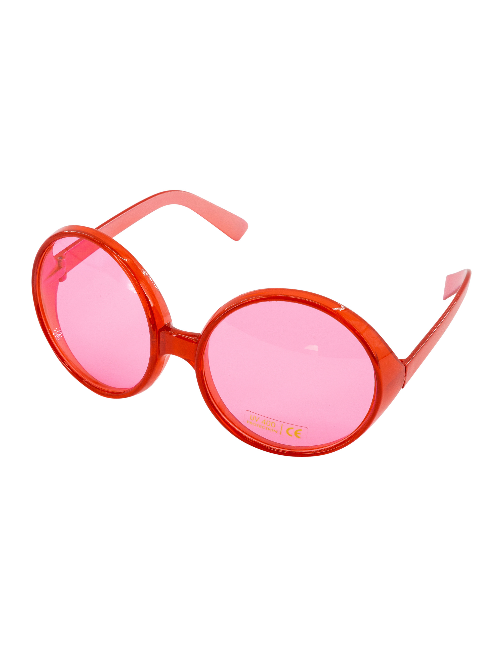 Kostümzubehör Brille große runde Gläser rot