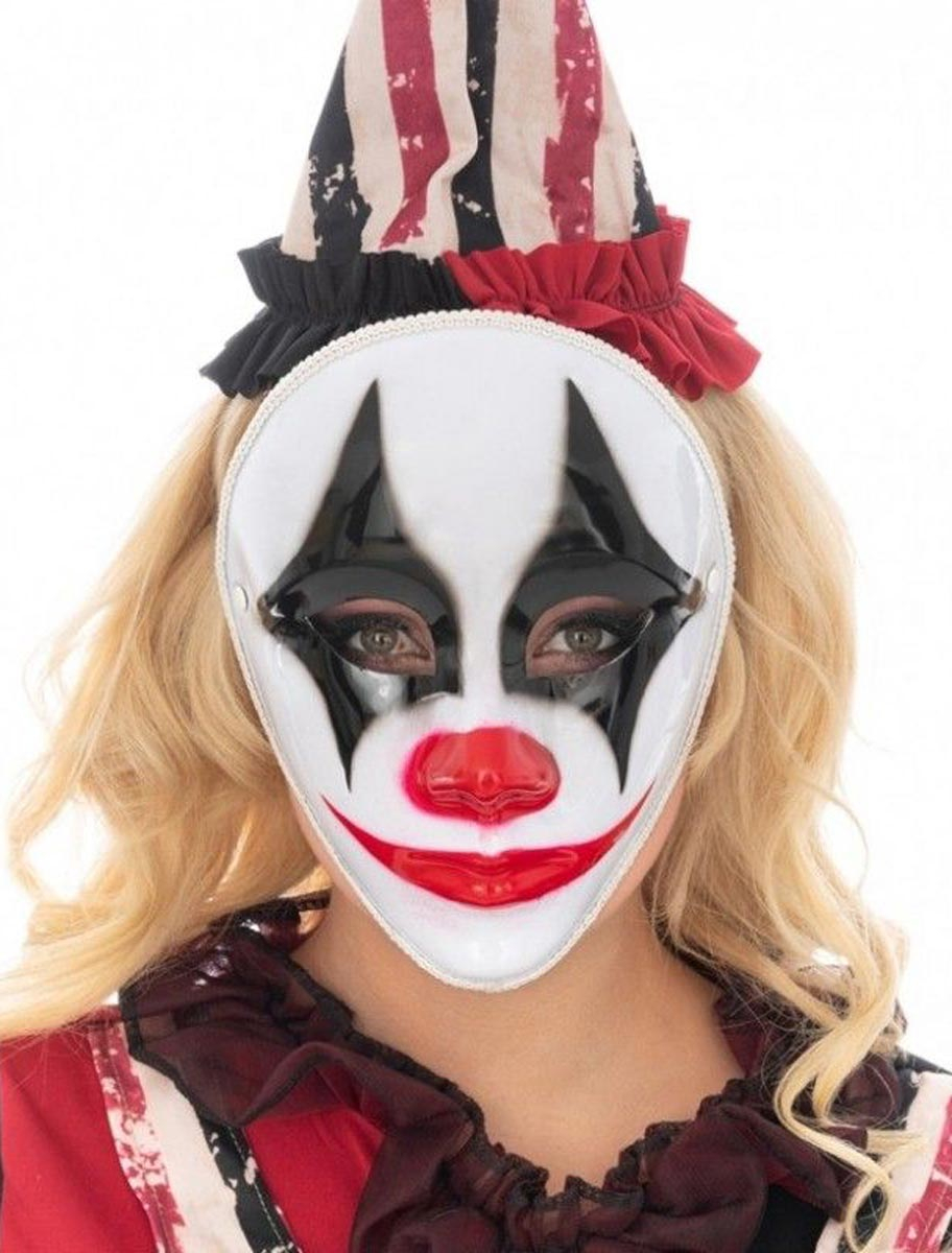 Kostümzubehör Maske Clown schwarz/weiß/rot