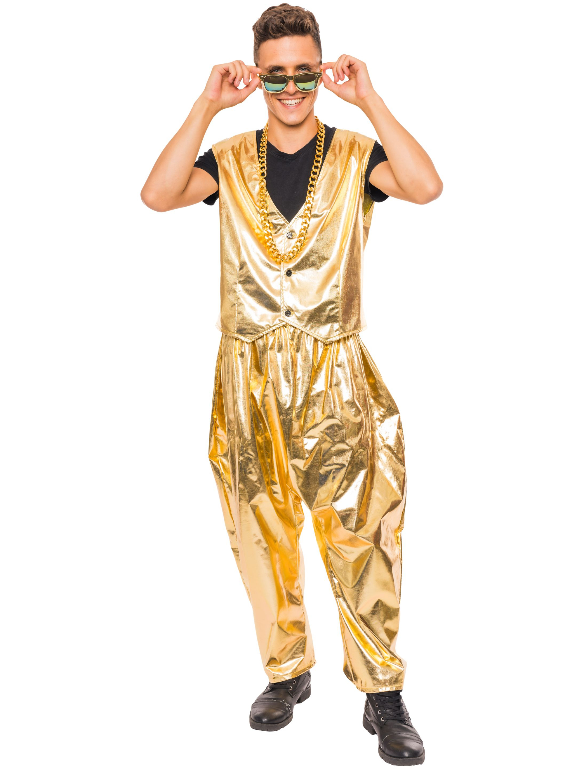 Anzug Rapper 2 tlg. Metallic Herren gold XL