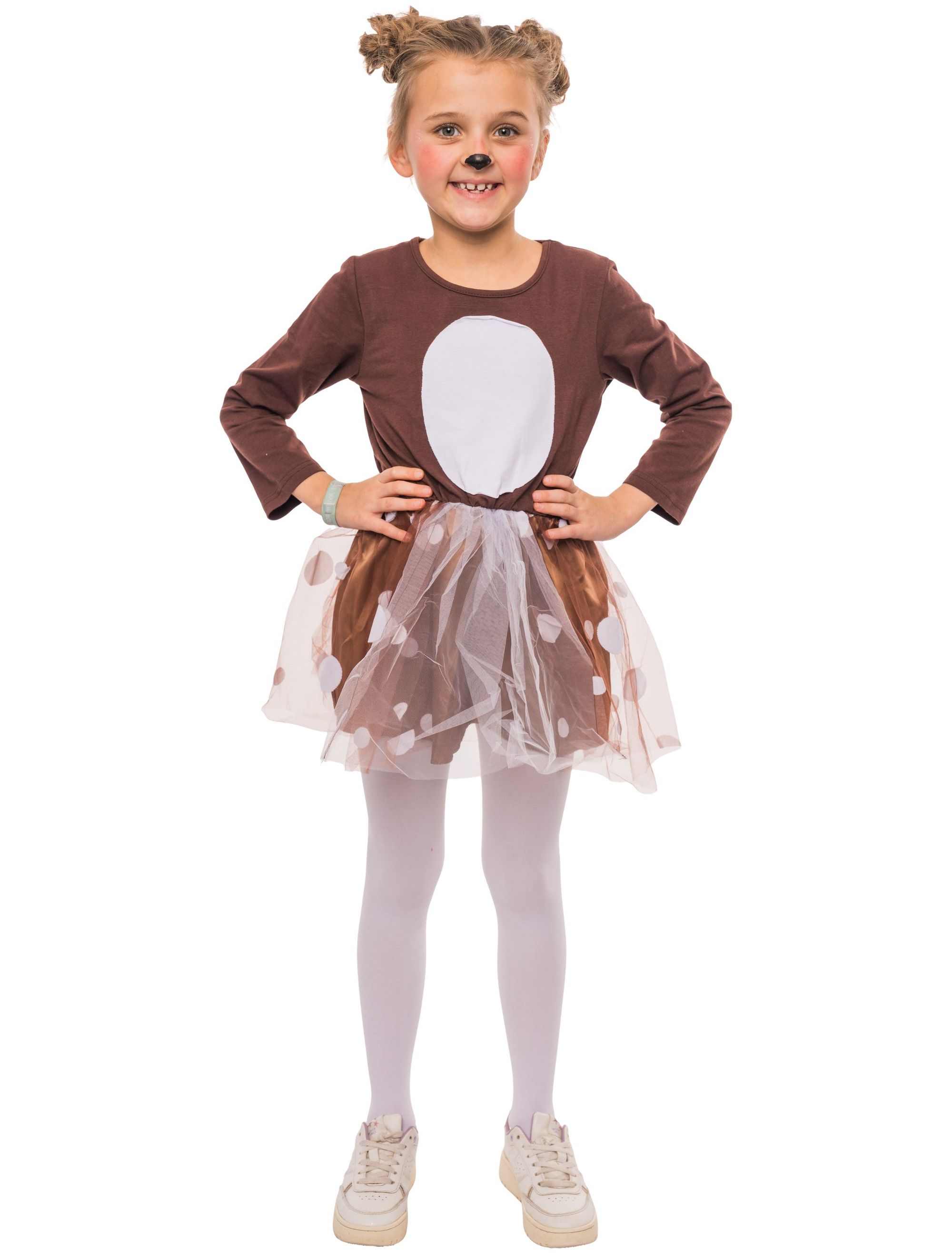 Kleid Rehkitz Kinder braun/weiß 116/128