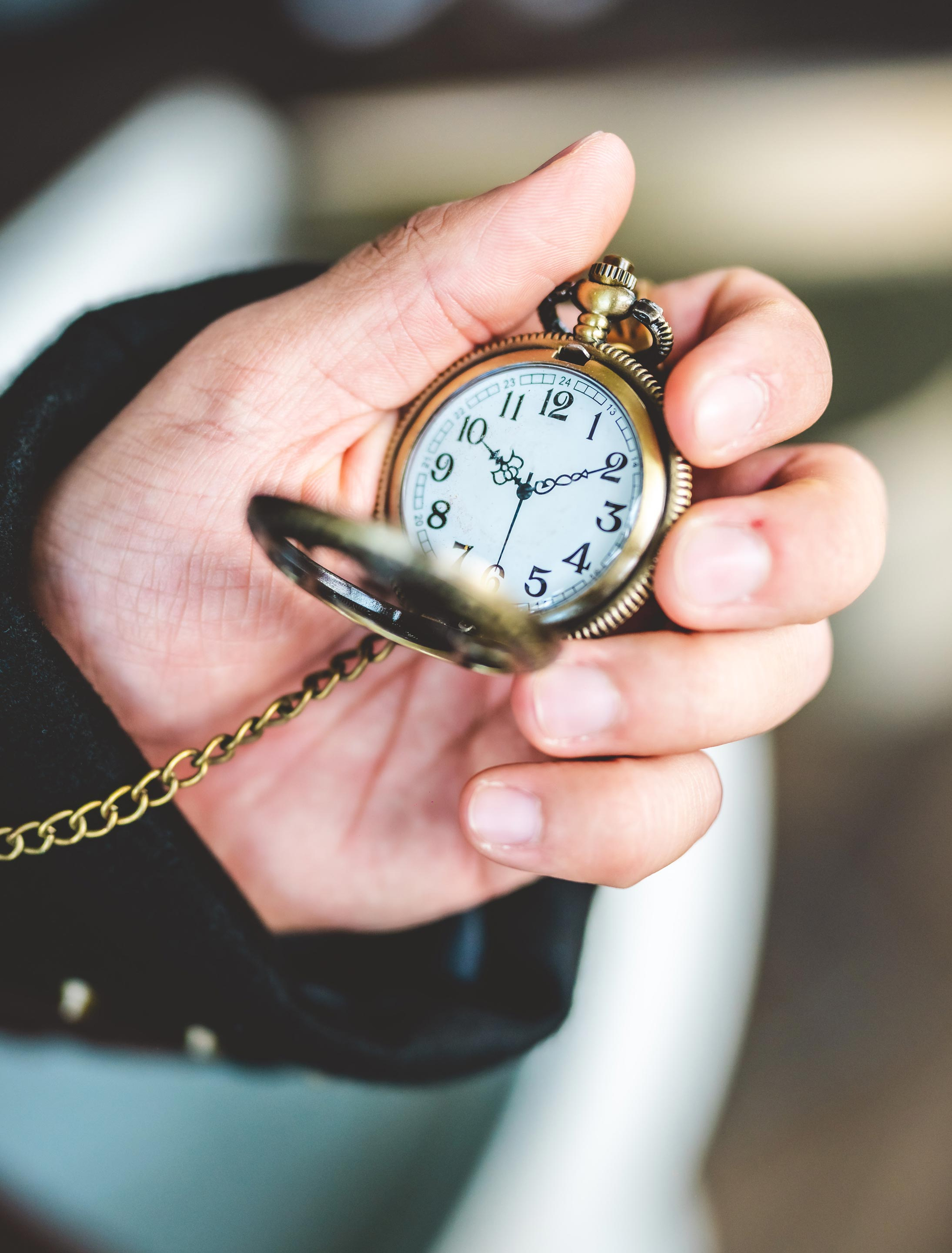 Kostümzubehör Taschenuhr mit Kette gold