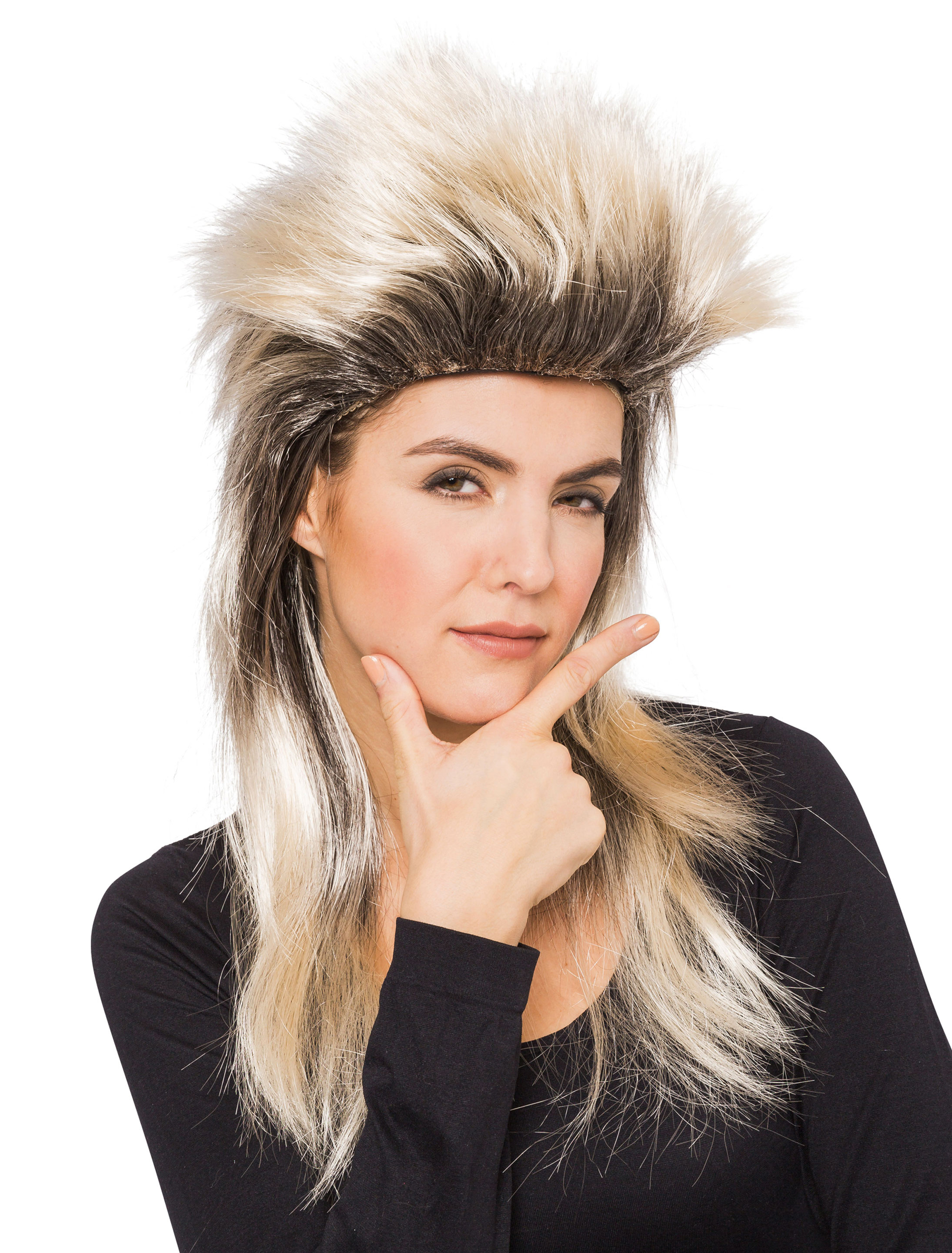 Kostümzubehör Perücke Rock schwarz/blond