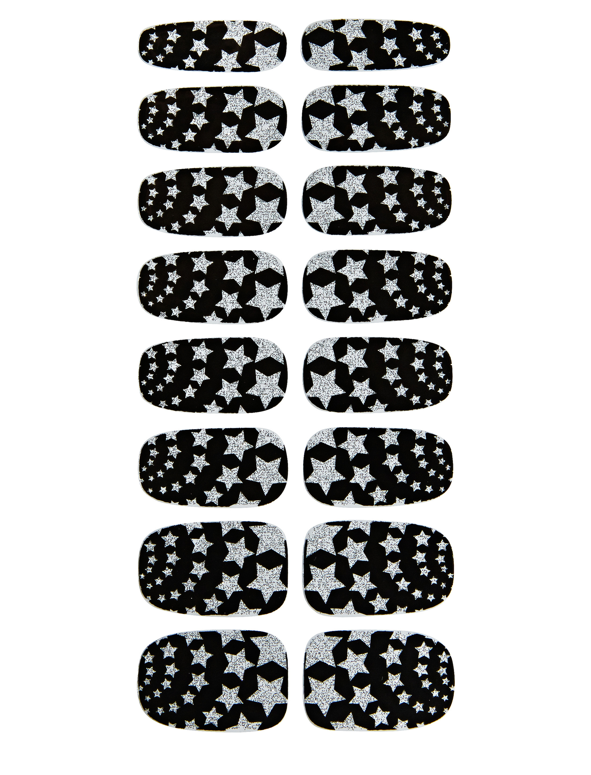 Nagelsticker Sterne Schminke für Karneval & Fasching Farbe: schwarz/silber