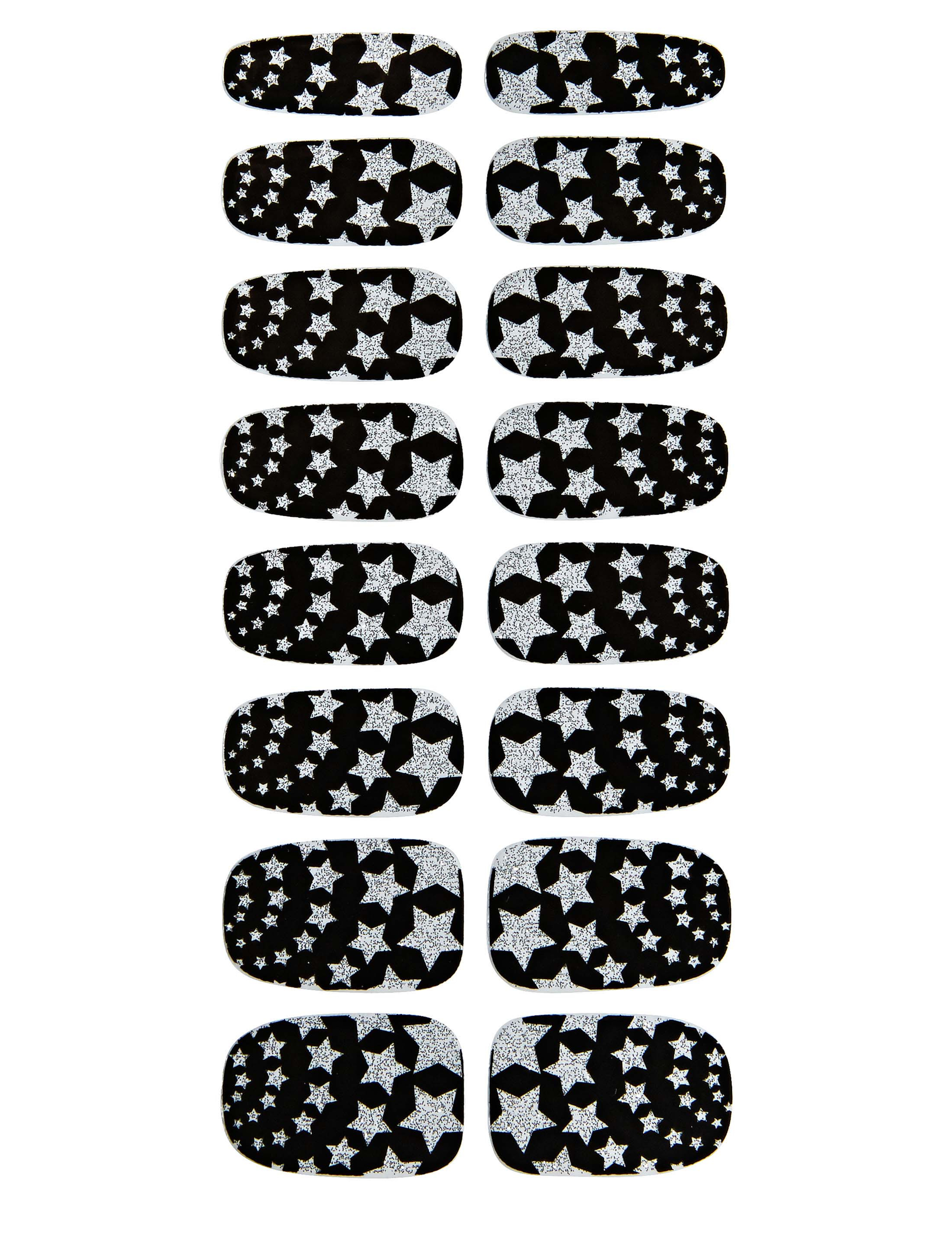 Nagelsticker Sterne Schminke für Karneval & Fasching Farbe: schwarz/silber