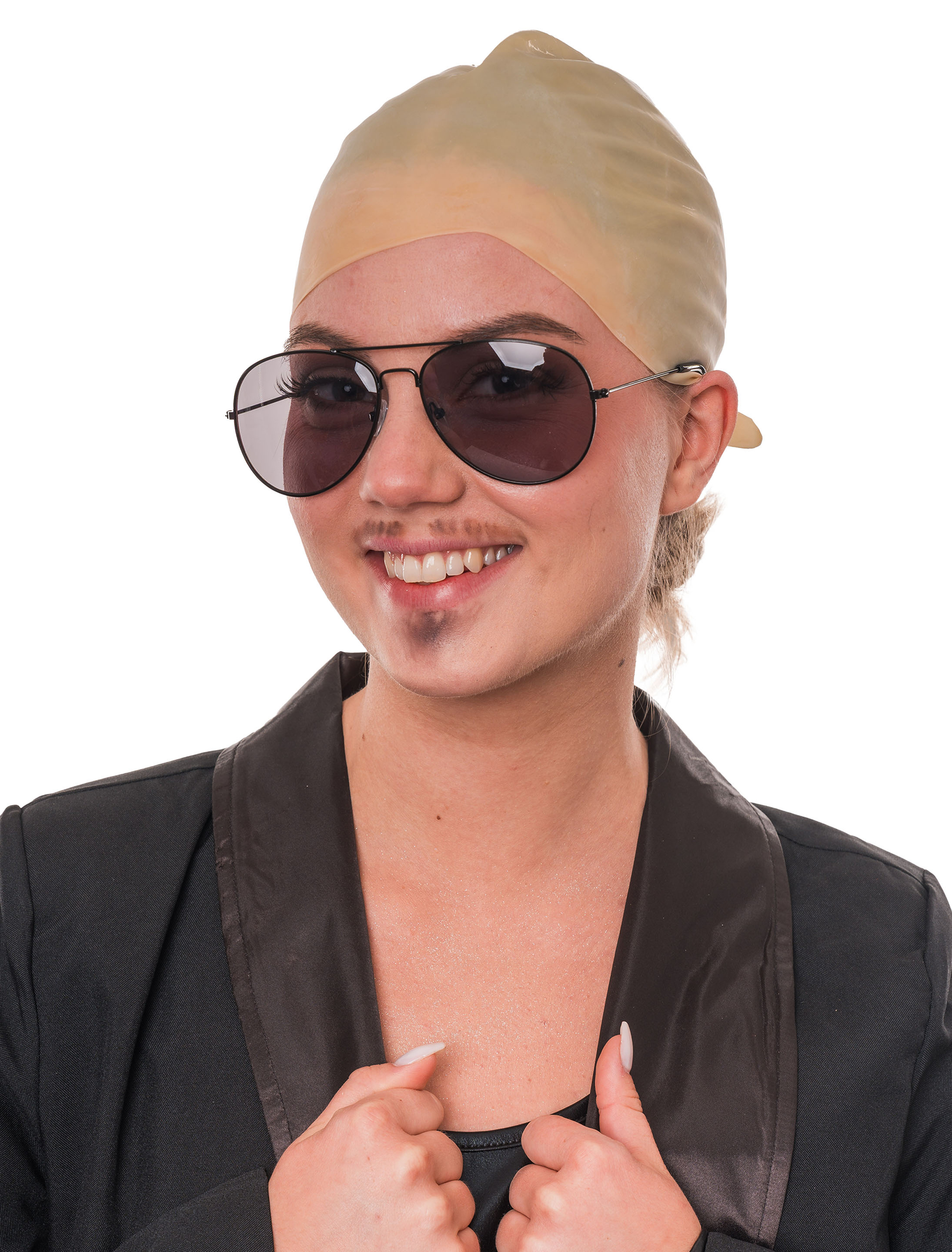 Kostümzubehör Glatze Latex Farbe: beige