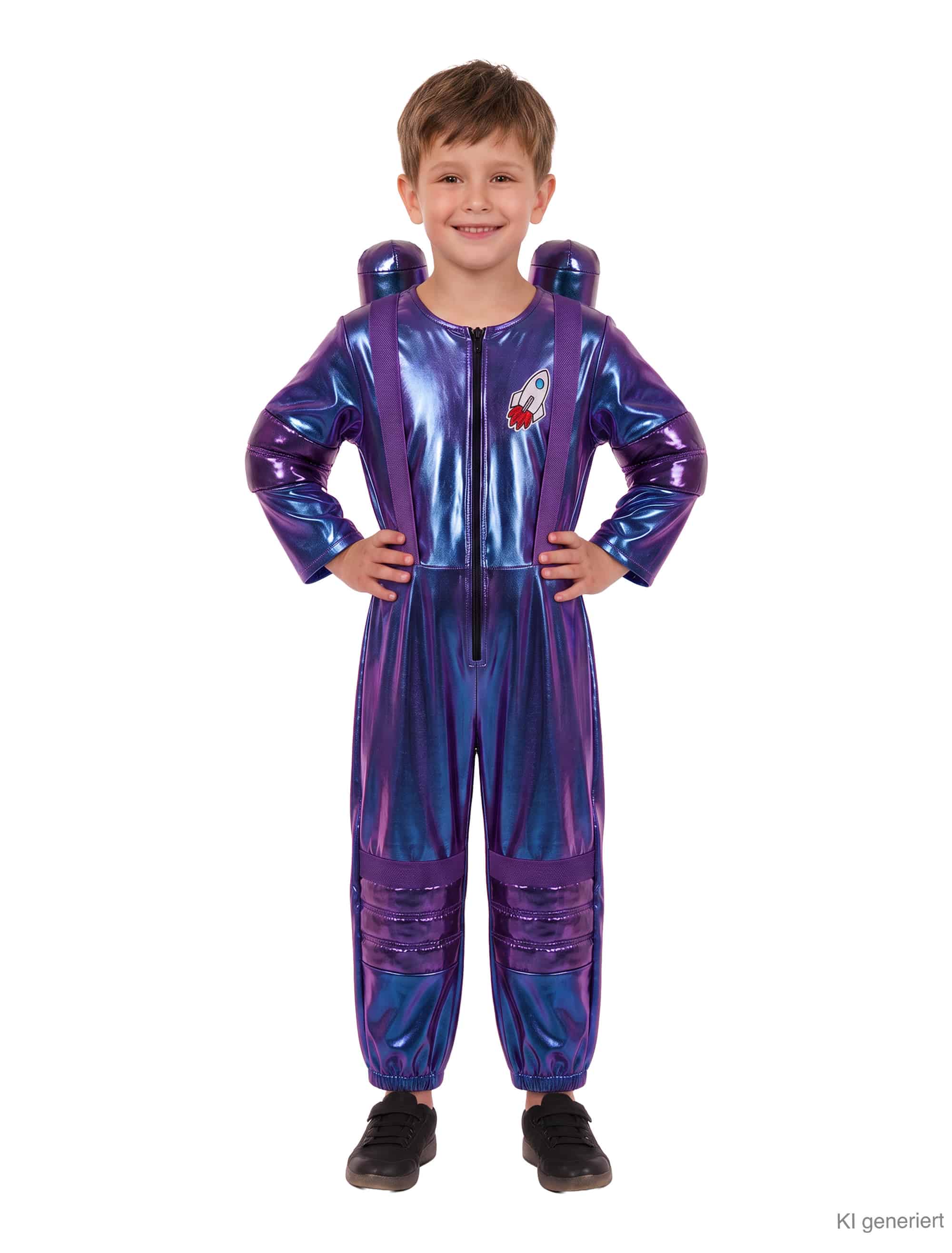 Overall Astronaut Metallic Kinder lila/blau 116