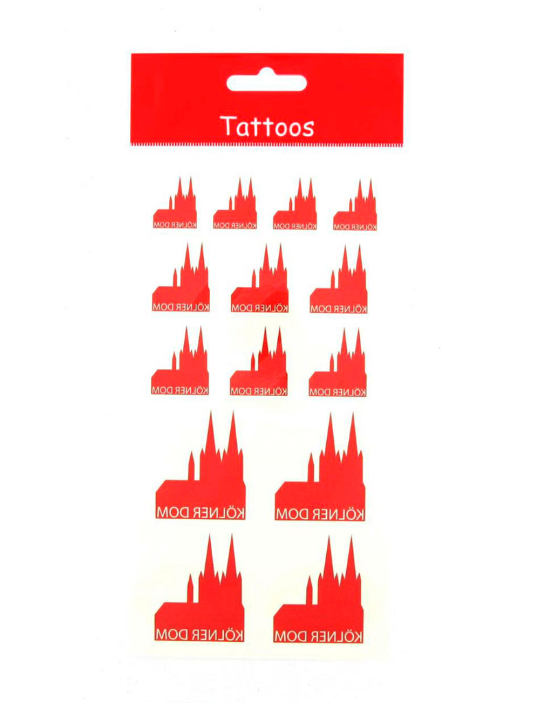 Kostümzubehör Tattoo Kölner Dom Farbe: rot