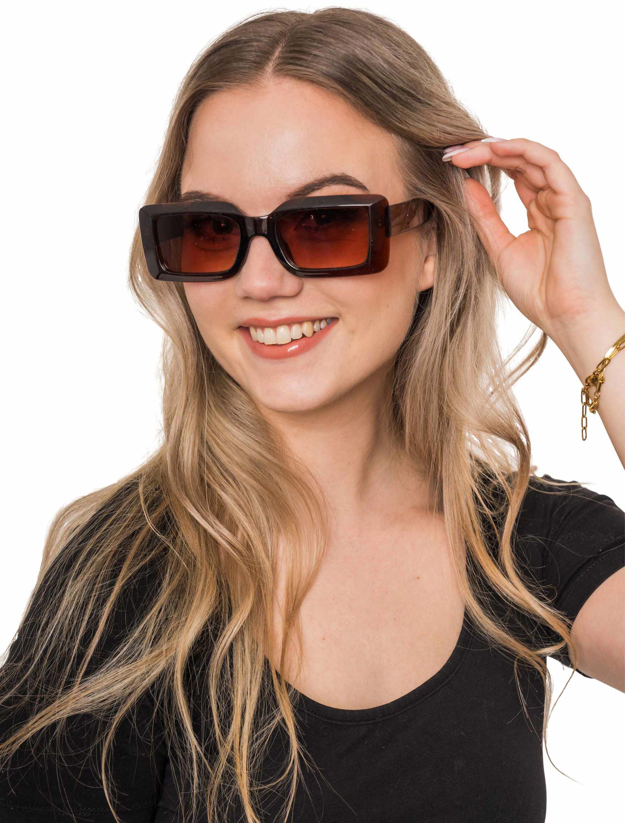 Kostümzubehör Brille eckig braun