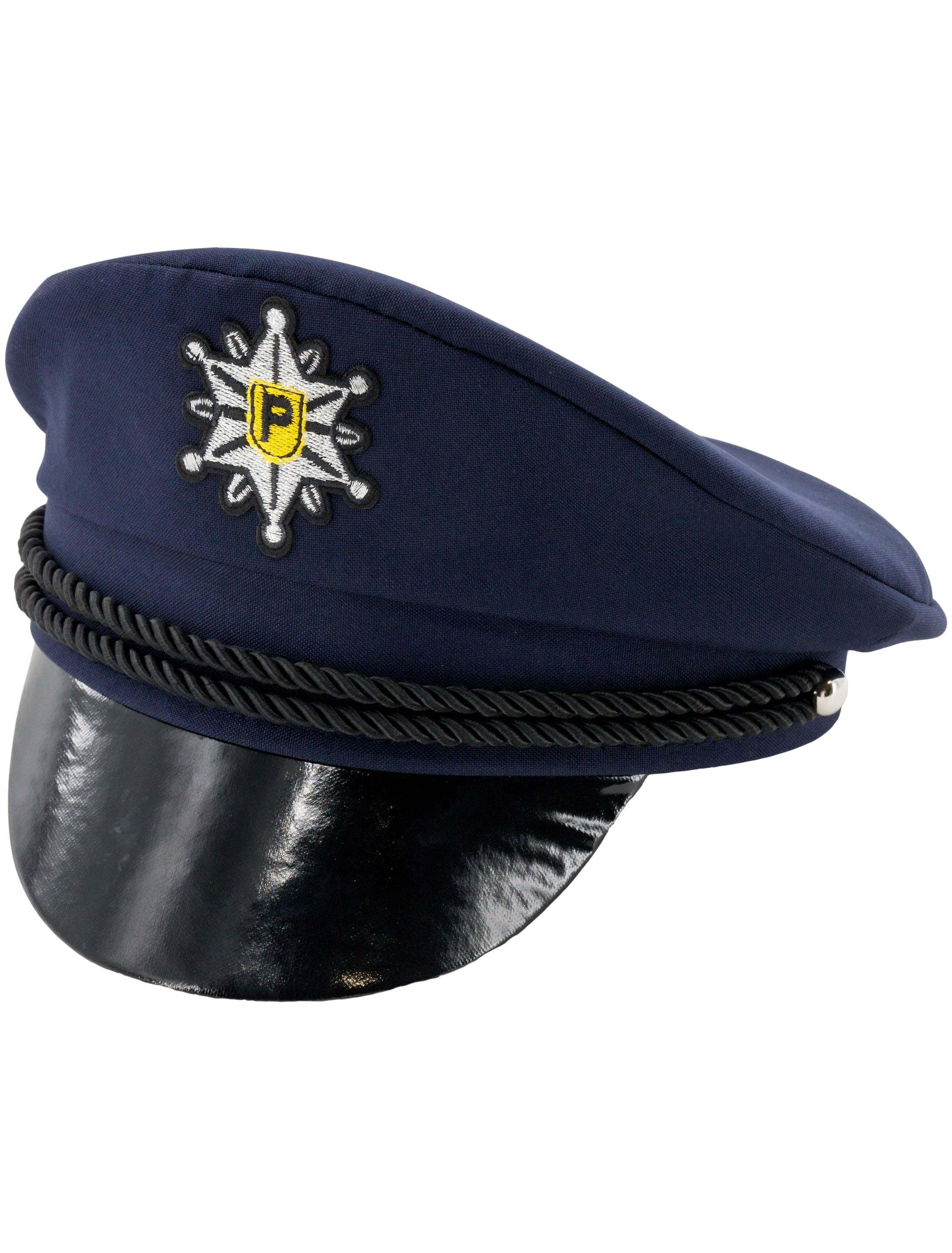 Kostümzubehör Polizeimütze Kinder Kinder schwarz/blau one size