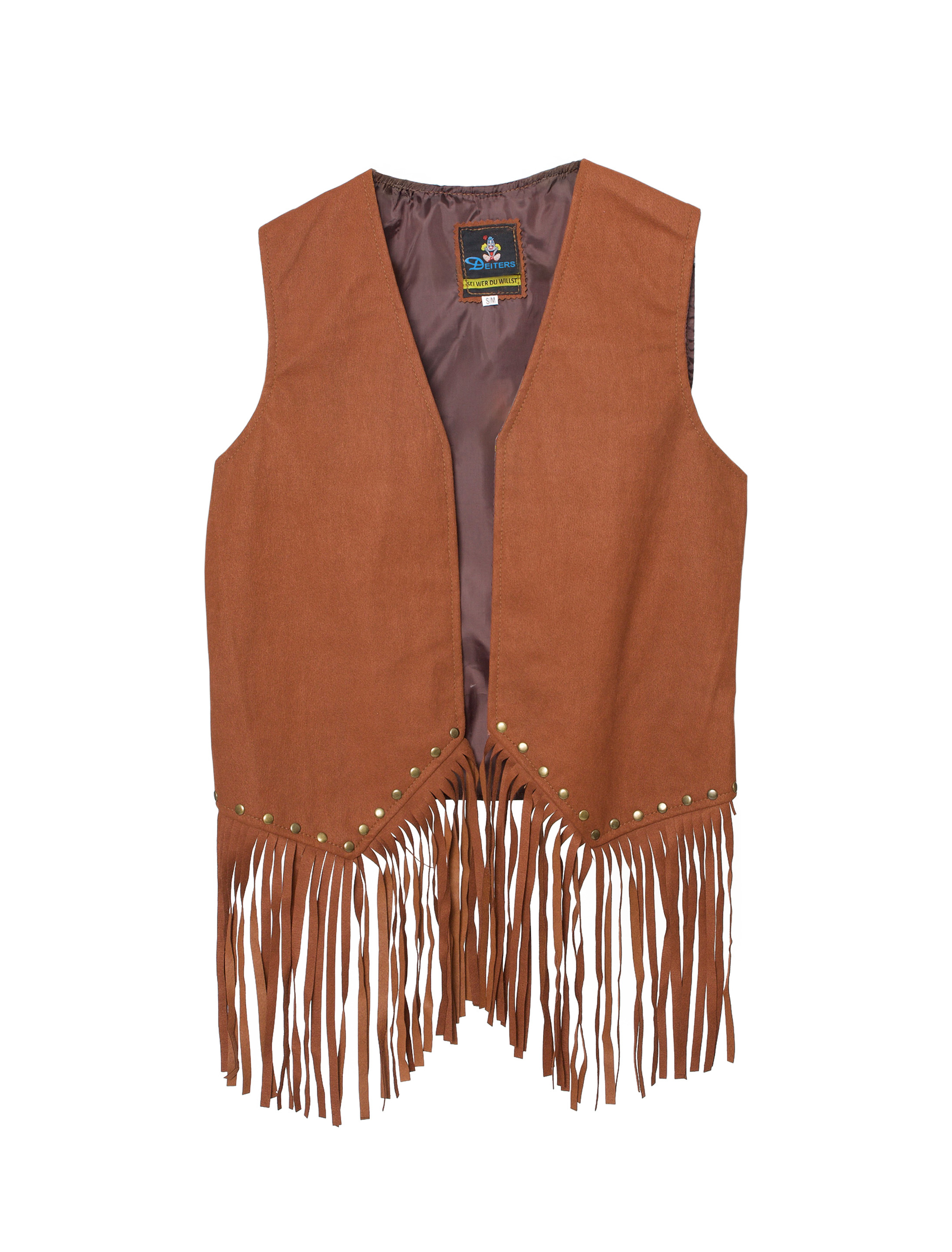 Weste mit Fransen Damen braun 2XL/3XL