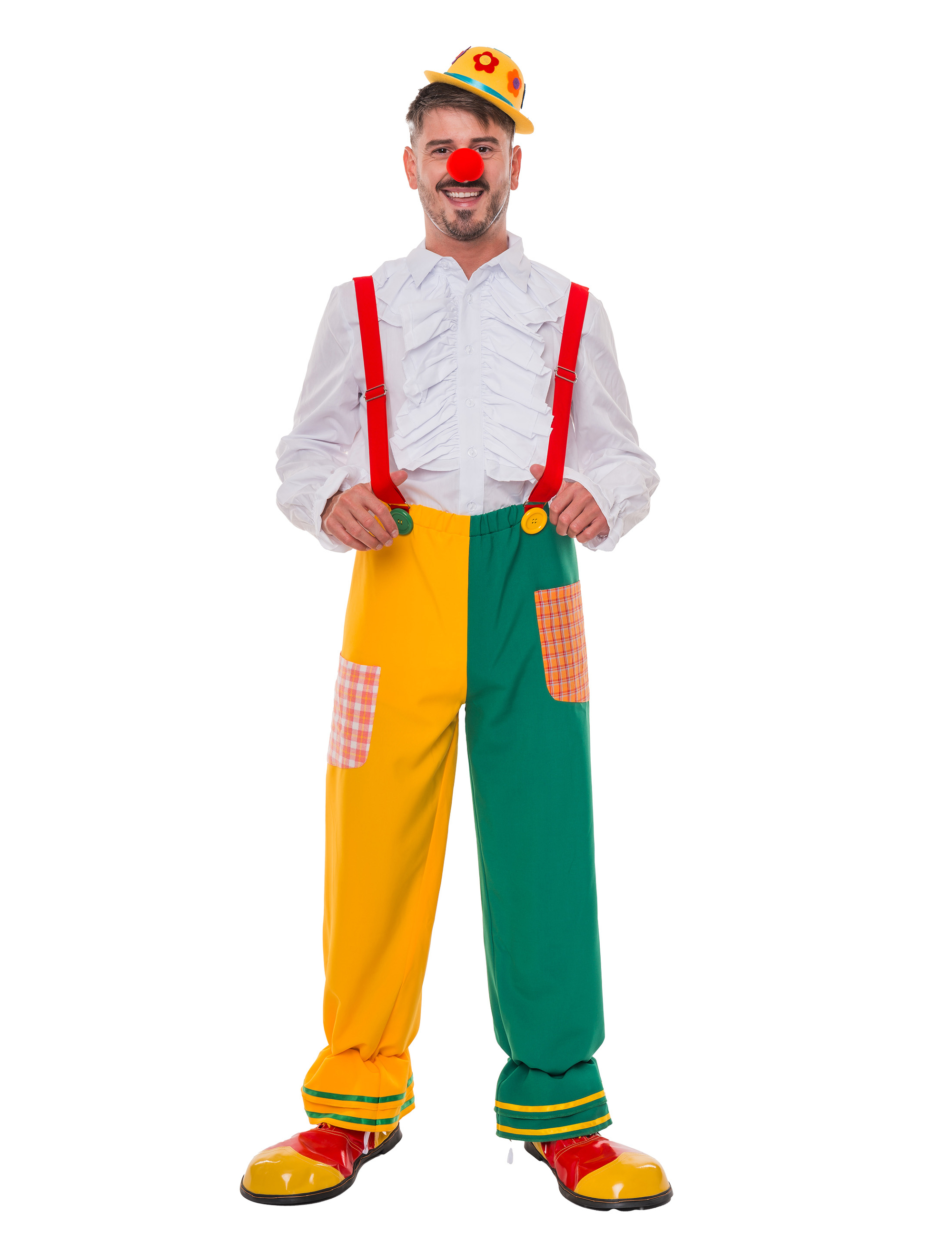 Hose Clown mit Trägern bunt L/XL Farbe: bunt
