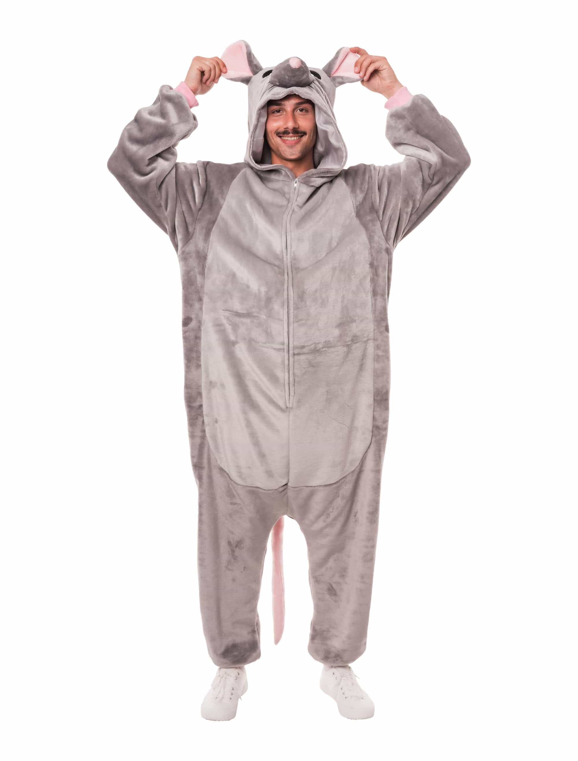 Overall Plüsch Maus Herren grau 56/58