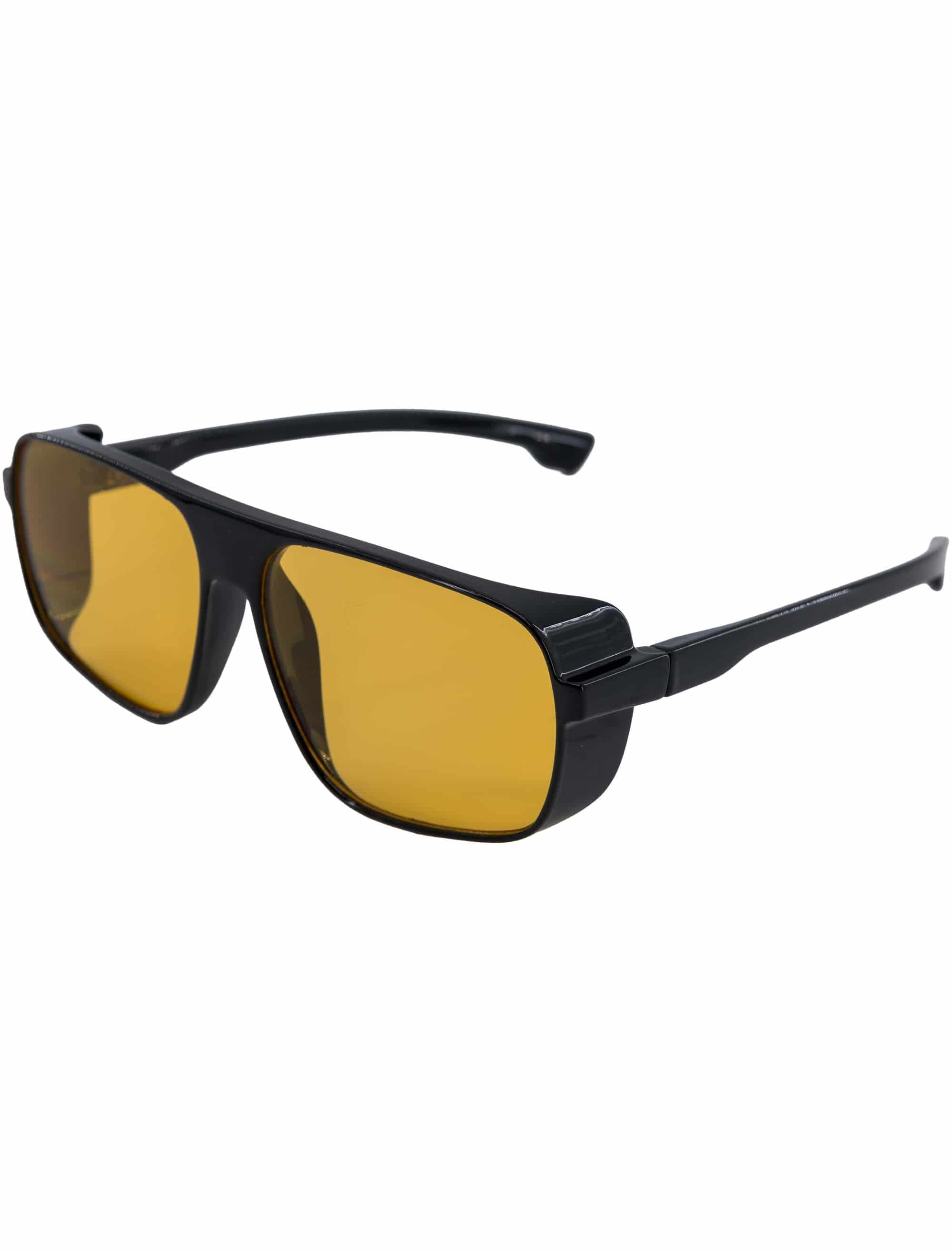 Kostümzubehör Brille mit Seitenblende schwarz