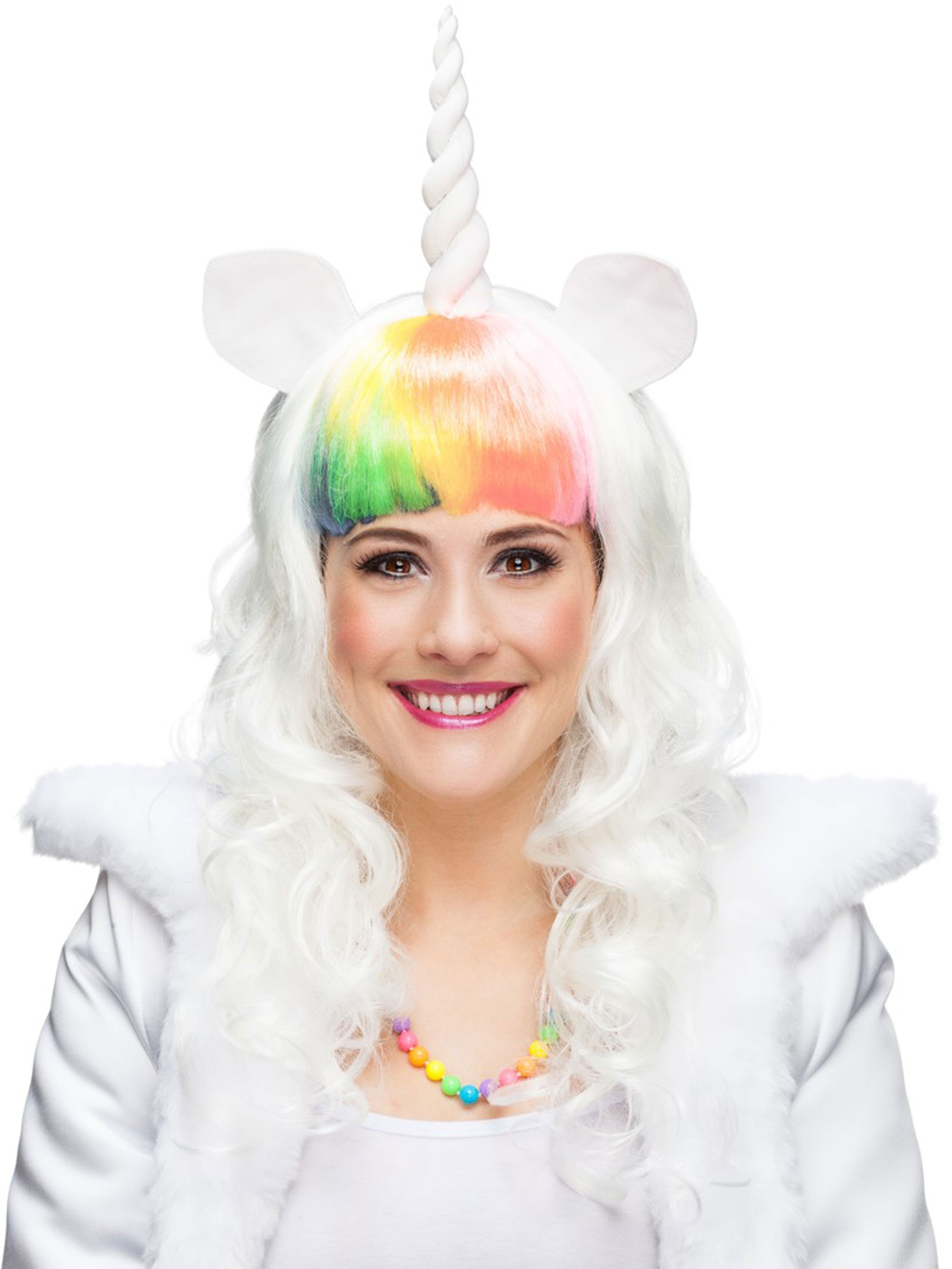 Kostümzubehör Kostümzubehör Perücke Einhorn weiß