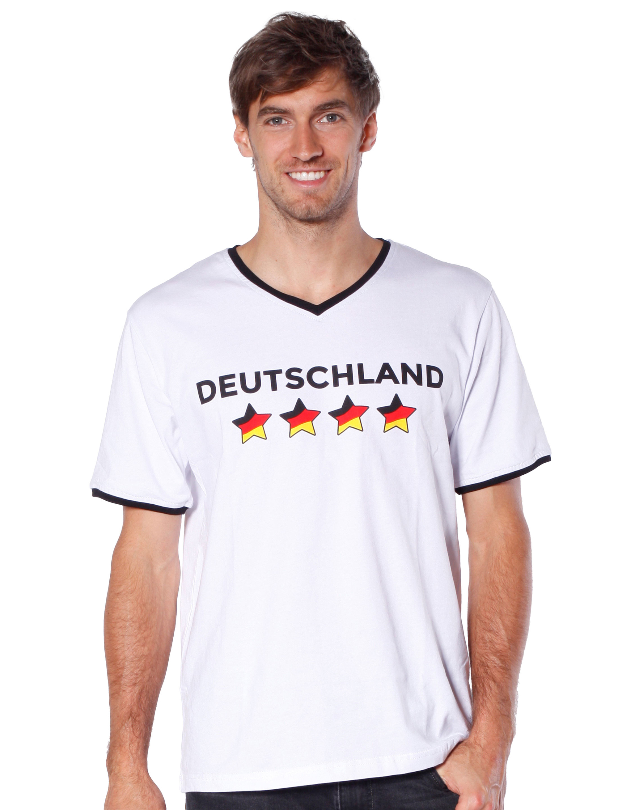 T-Shirt Deutschland Sterne Herren weiß XL